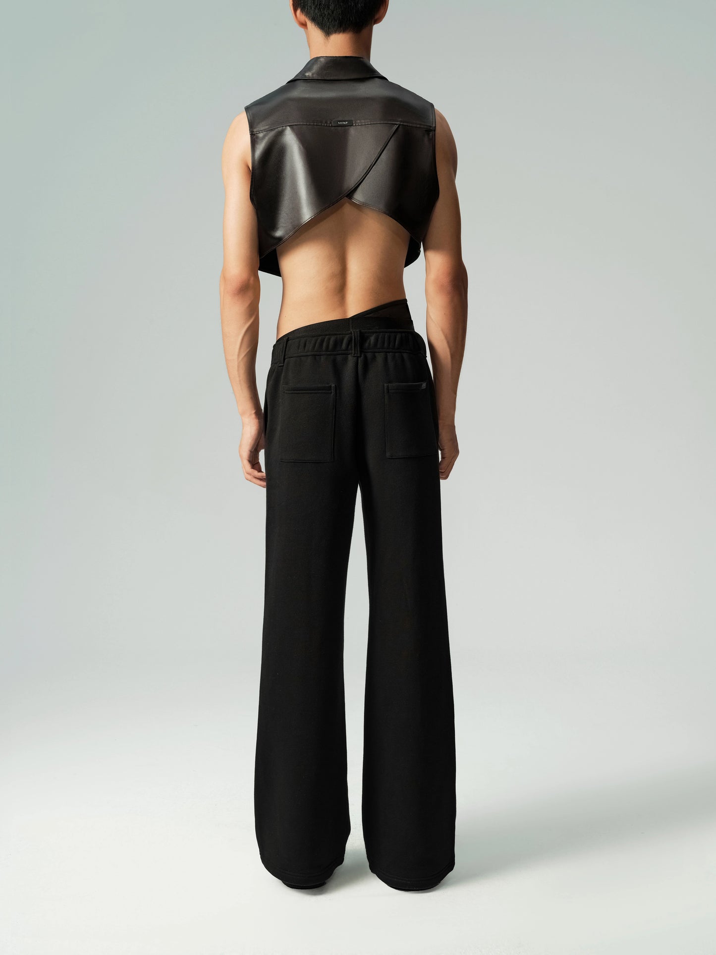 Satin Faux Leather Vest