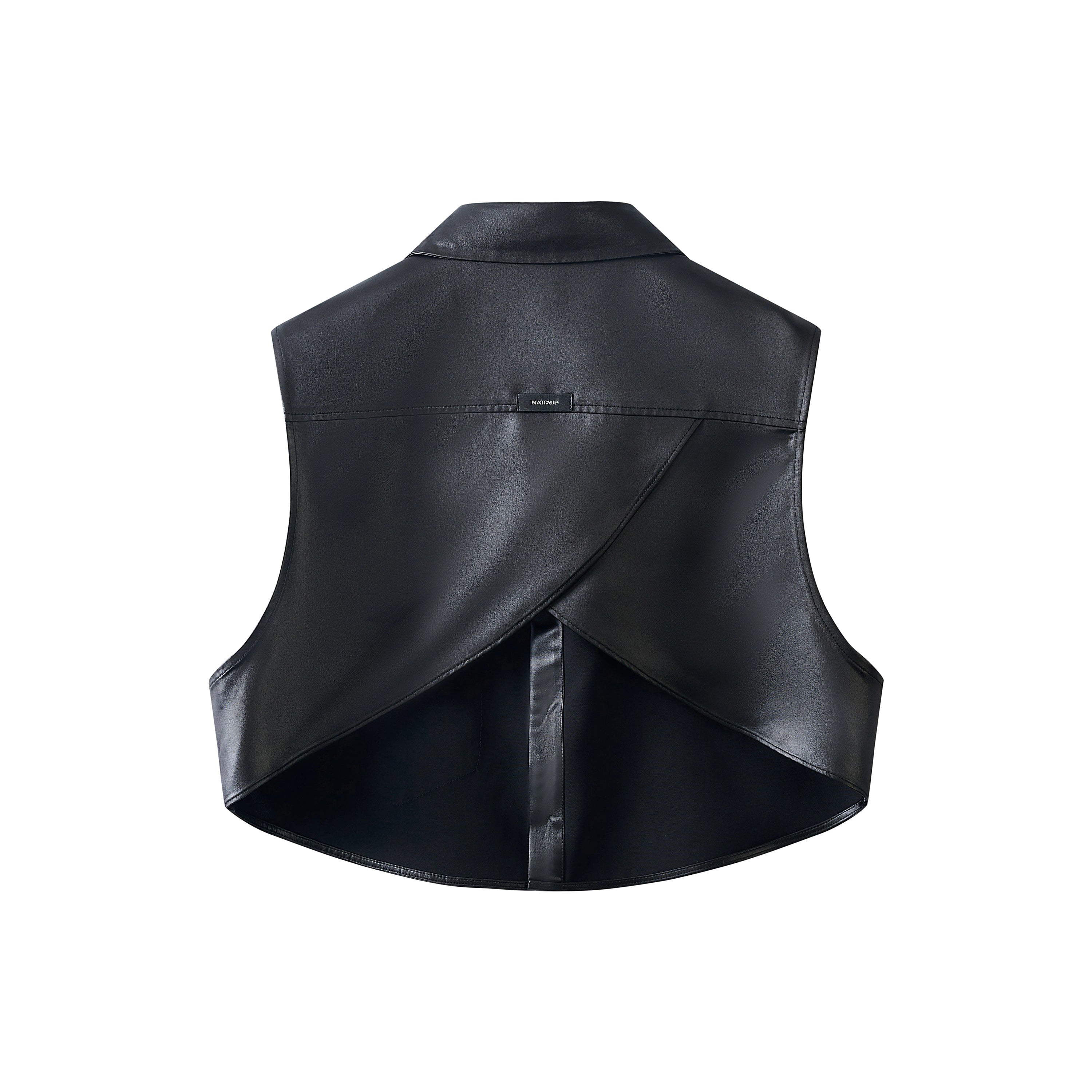 Satin Faux Leather Vest