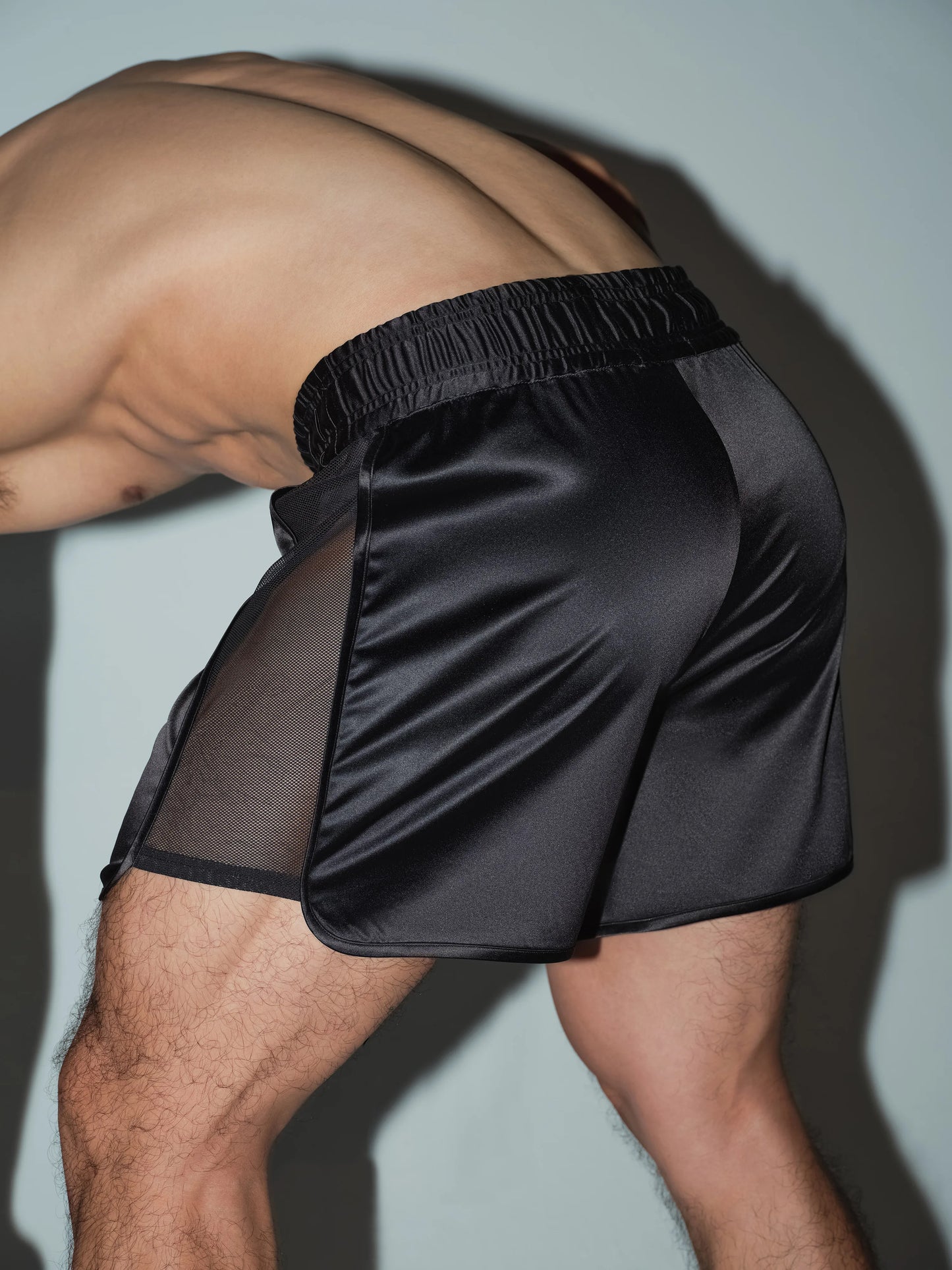 Satin Mesh Boxing Shorts