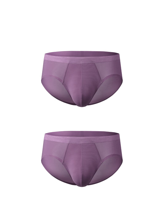 Satin-Striped Icy Silk Brief (Canvas Mauve*2)
