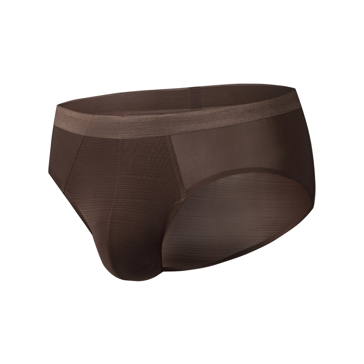 Satin-Striped Icy Silk Brief (Darkroom Brown*2)