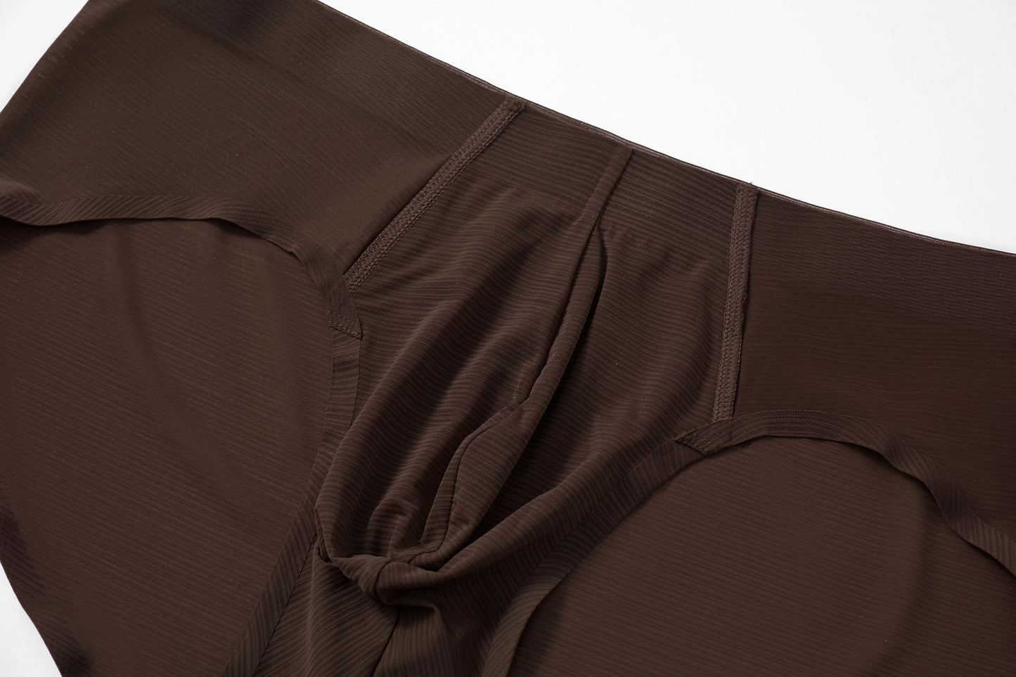 Satin-Striped Icy Silk Brief (Darkroom Brown*2)