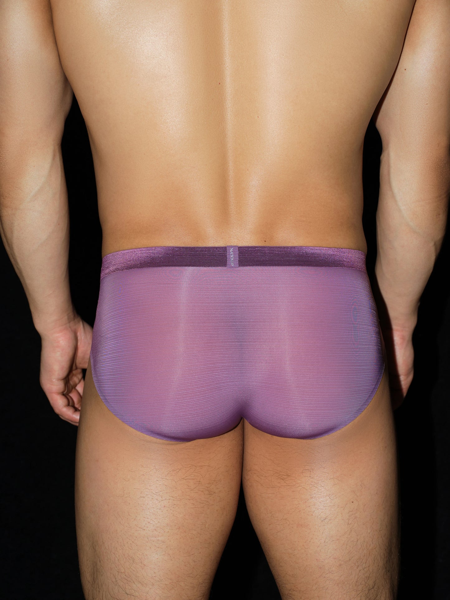 Satin-Striped Icy Silk Brief (Canvas Mauve*2)