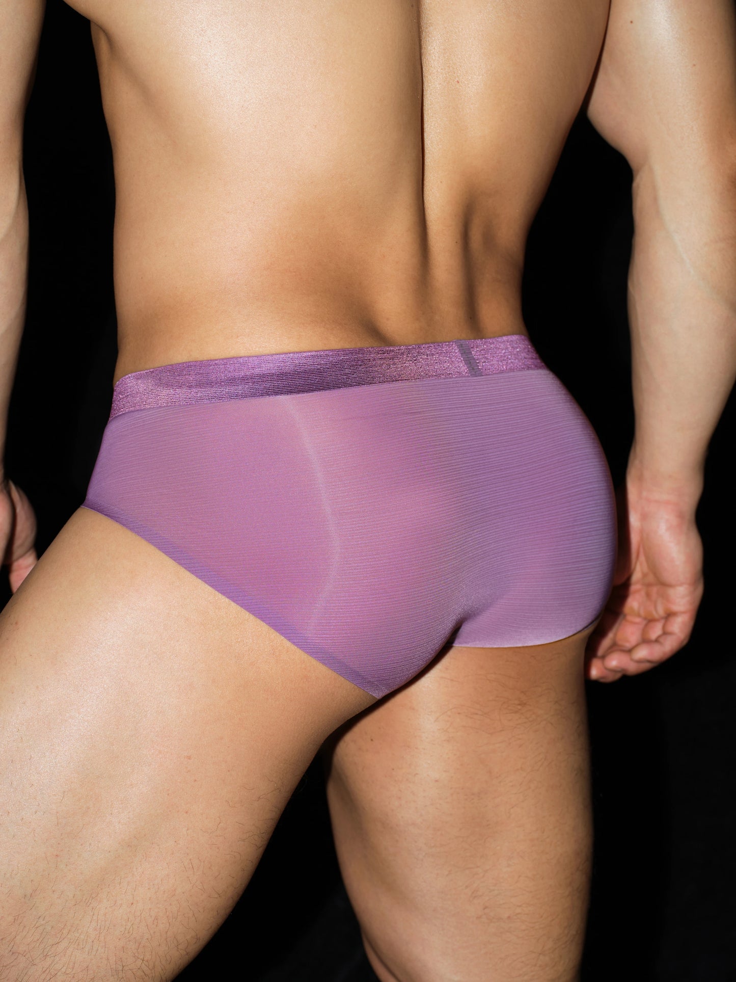 Satin-Striped Icy Silk Brief (Canvas Mauve*2)