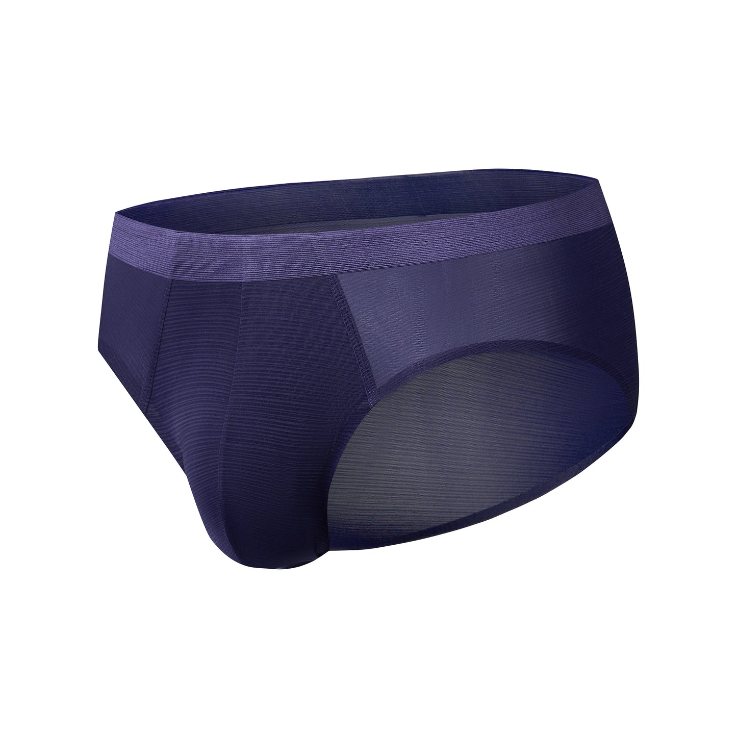 Satin-Striped Icy Silk Brief (Curtain Night Purple*2)