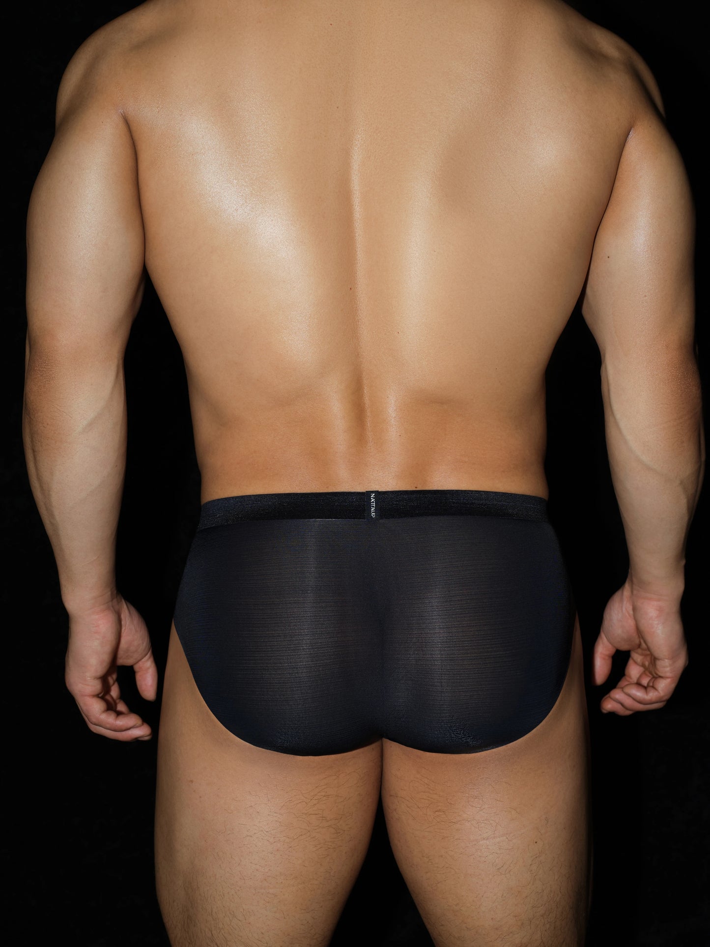 Satin-Striped Icy Silk Brief (Ink & Iris*2)