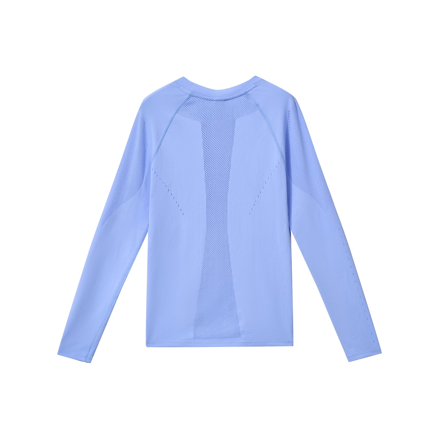 Seamless Openwork Long Sleeve Top (Icy Gleam Blue & Grape Violet Brown)