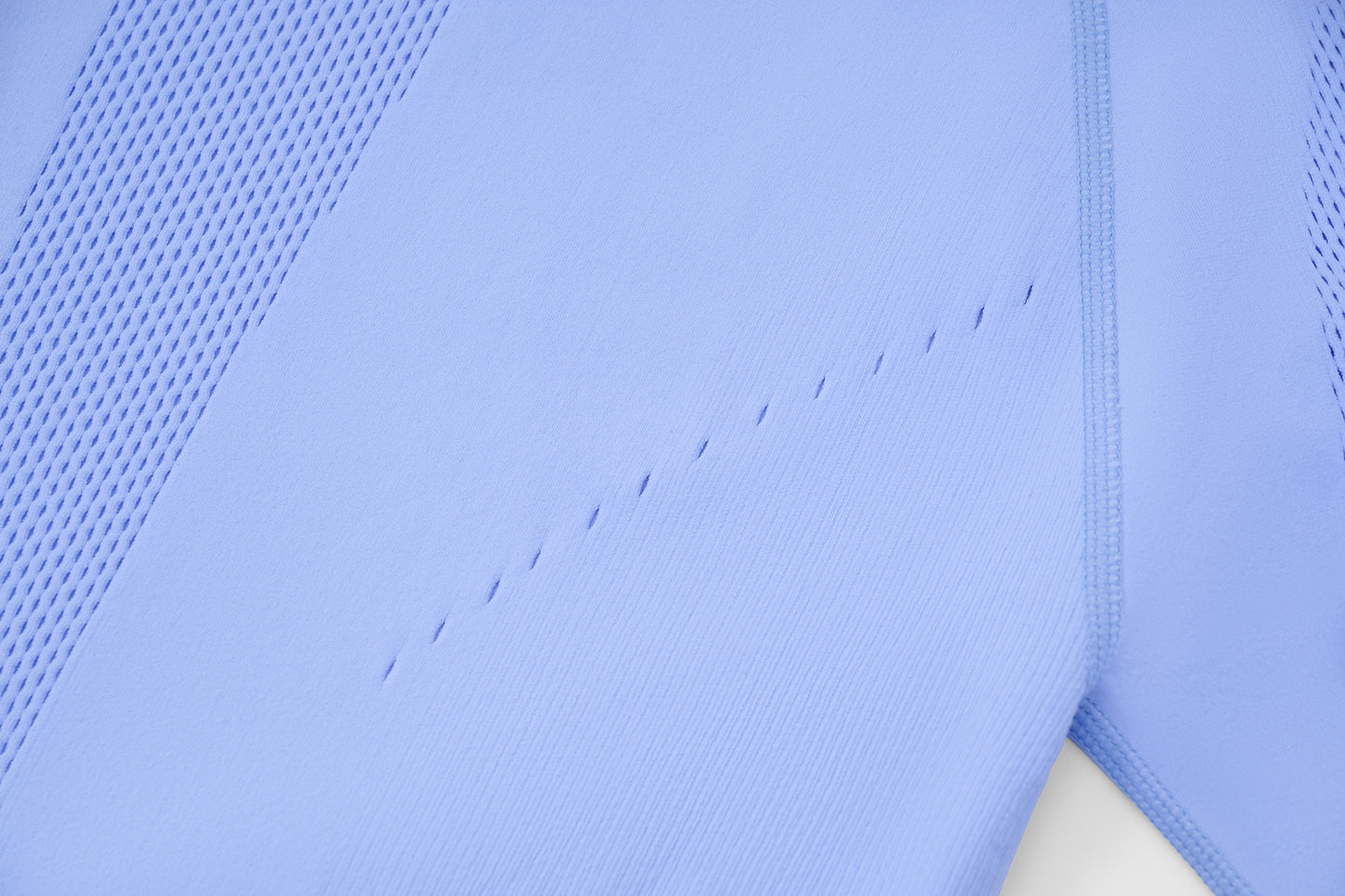 Seamless Openwork Long Sleeve Top (Icy Gleam Blue & Grape Violet Brown)