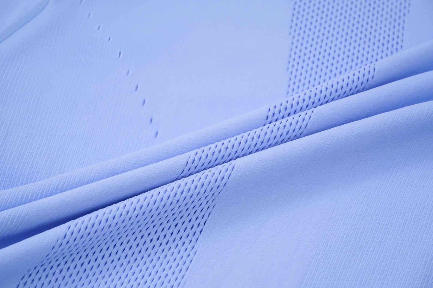 Seamless Openwork Long Sleeve Top (Icy Gleam Blue & Grape Violet Brown)