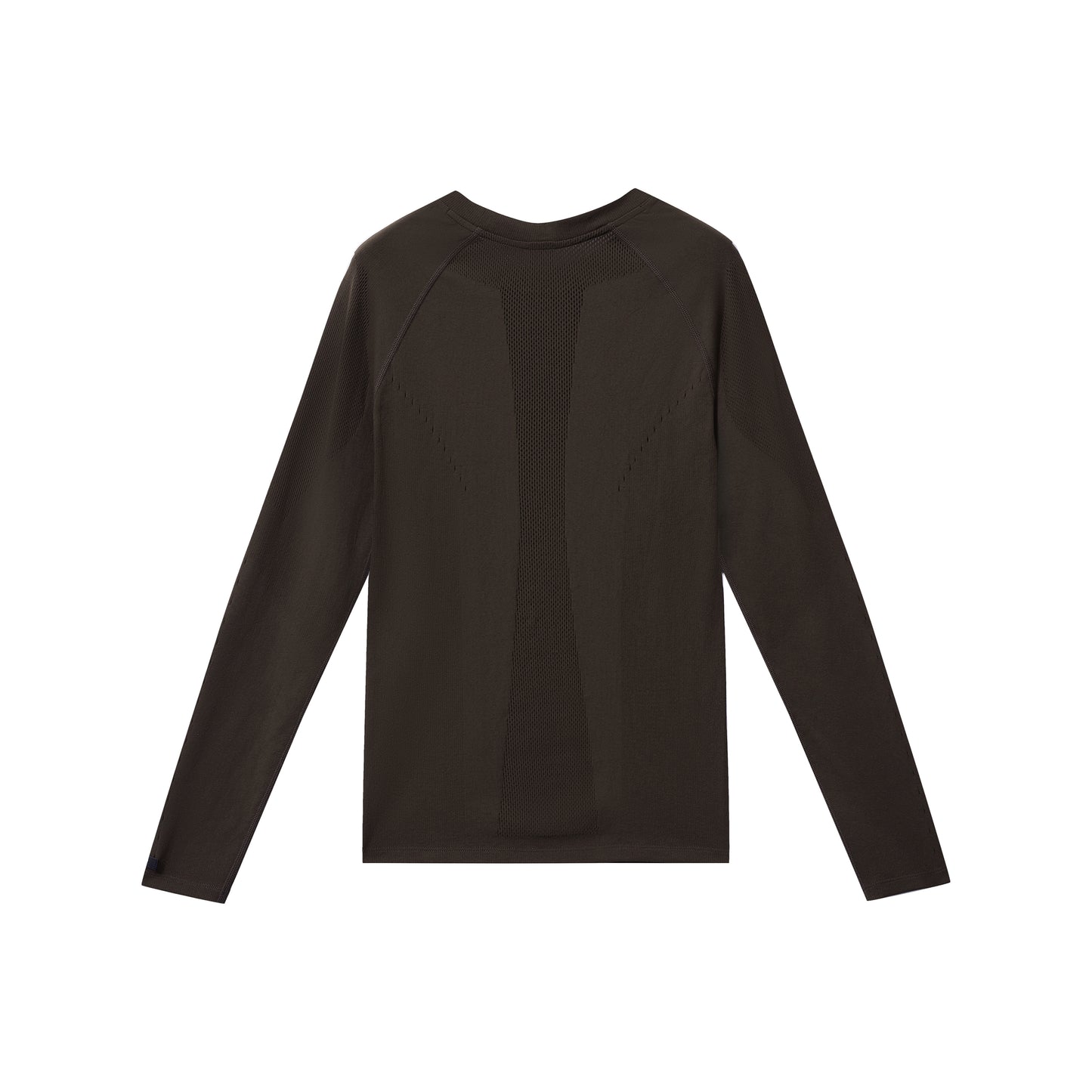 Seamless Openwork Long Sleeve Top (Icy Gleam Blue & Grape Violet Brown)