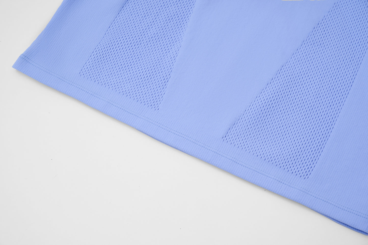 Seamless Openwork Long Sleeve Top (Icy Gleam Blue & Grape Violet Brown)