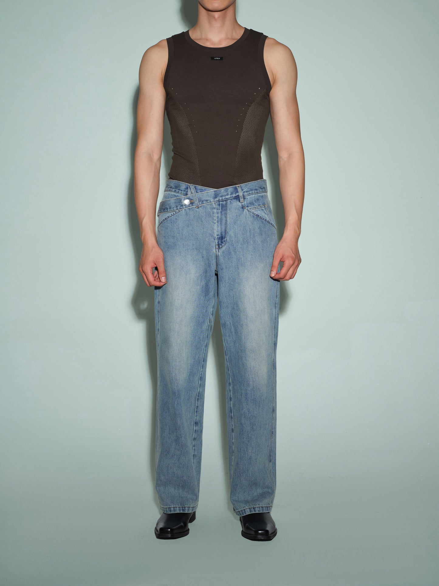 Seamless Openwork Vest & Long Sleeve Top