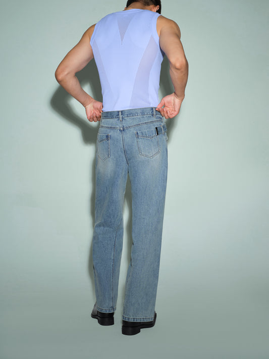 Seamless Openwork Vest (Icy Gleam Blue)