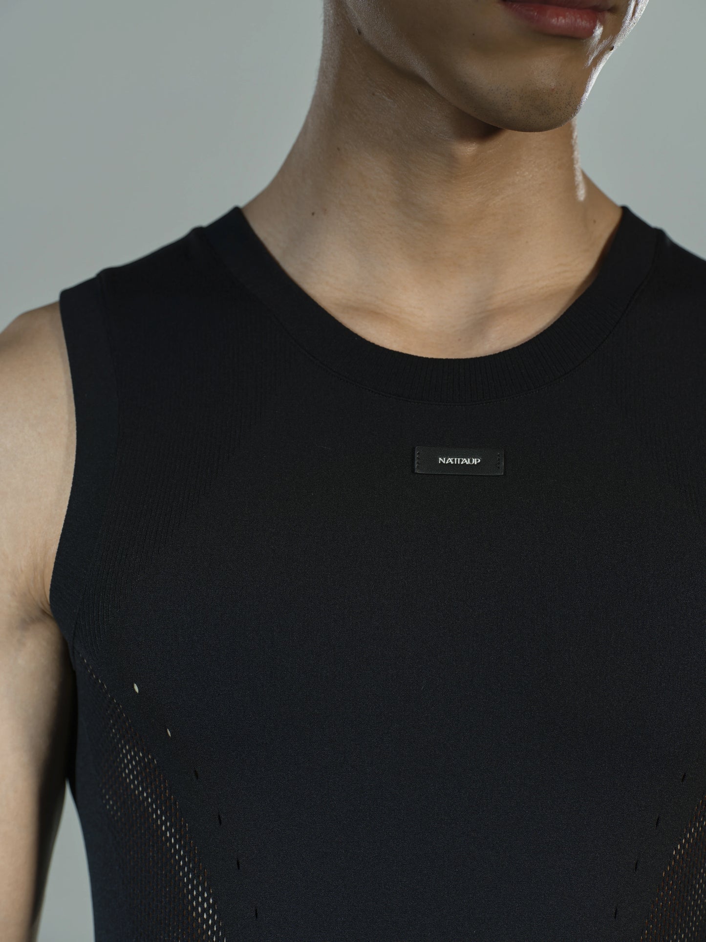 Seamless Openwork Vest & Long Sleeve Top