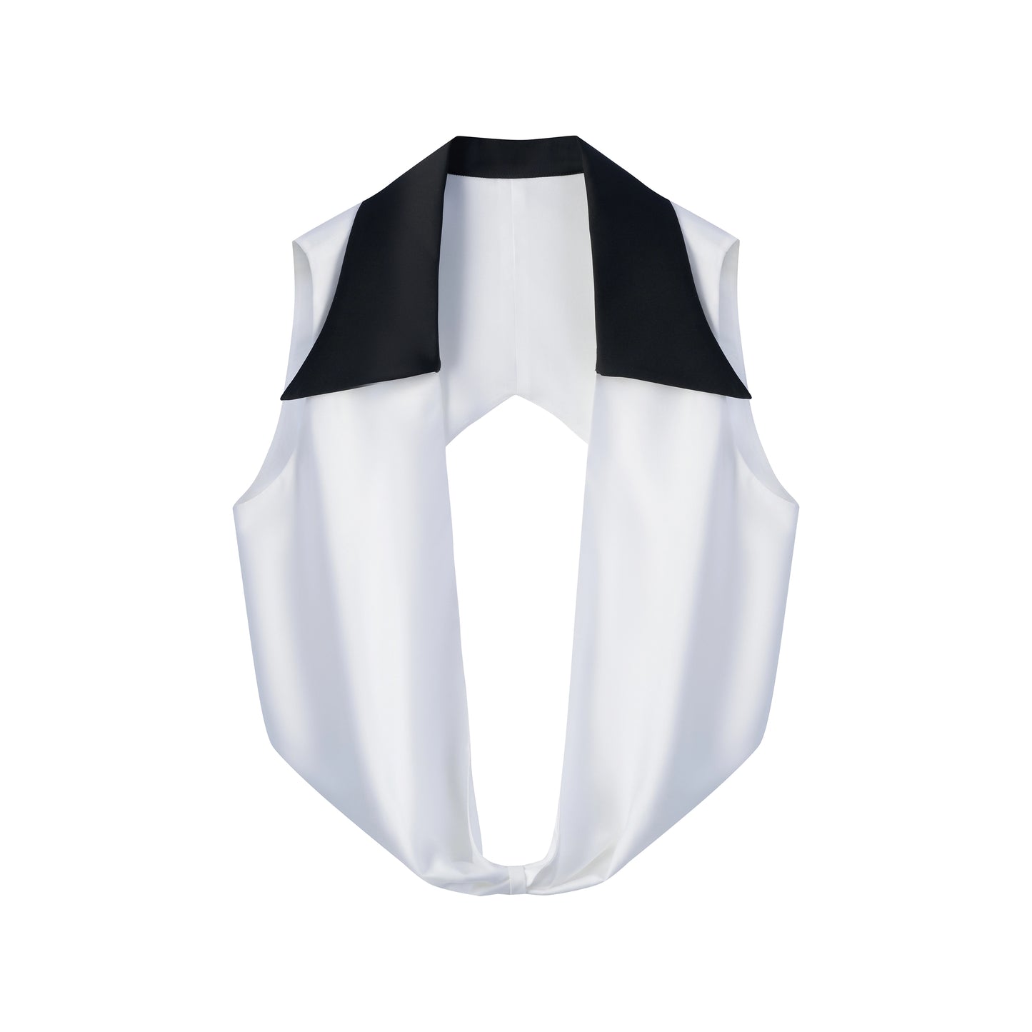 Sharp Lapel Draped Vest Set with Exposed Thong & Lizard-Pattern Belt