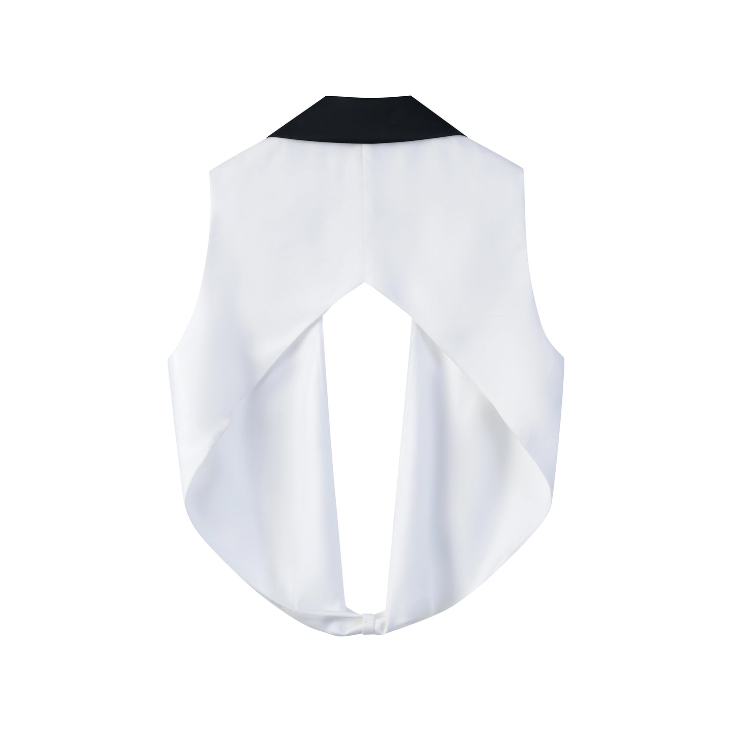 Sharp Lapel Draped Vest Set with Exposed Thong & Lizard-Pattern Belt