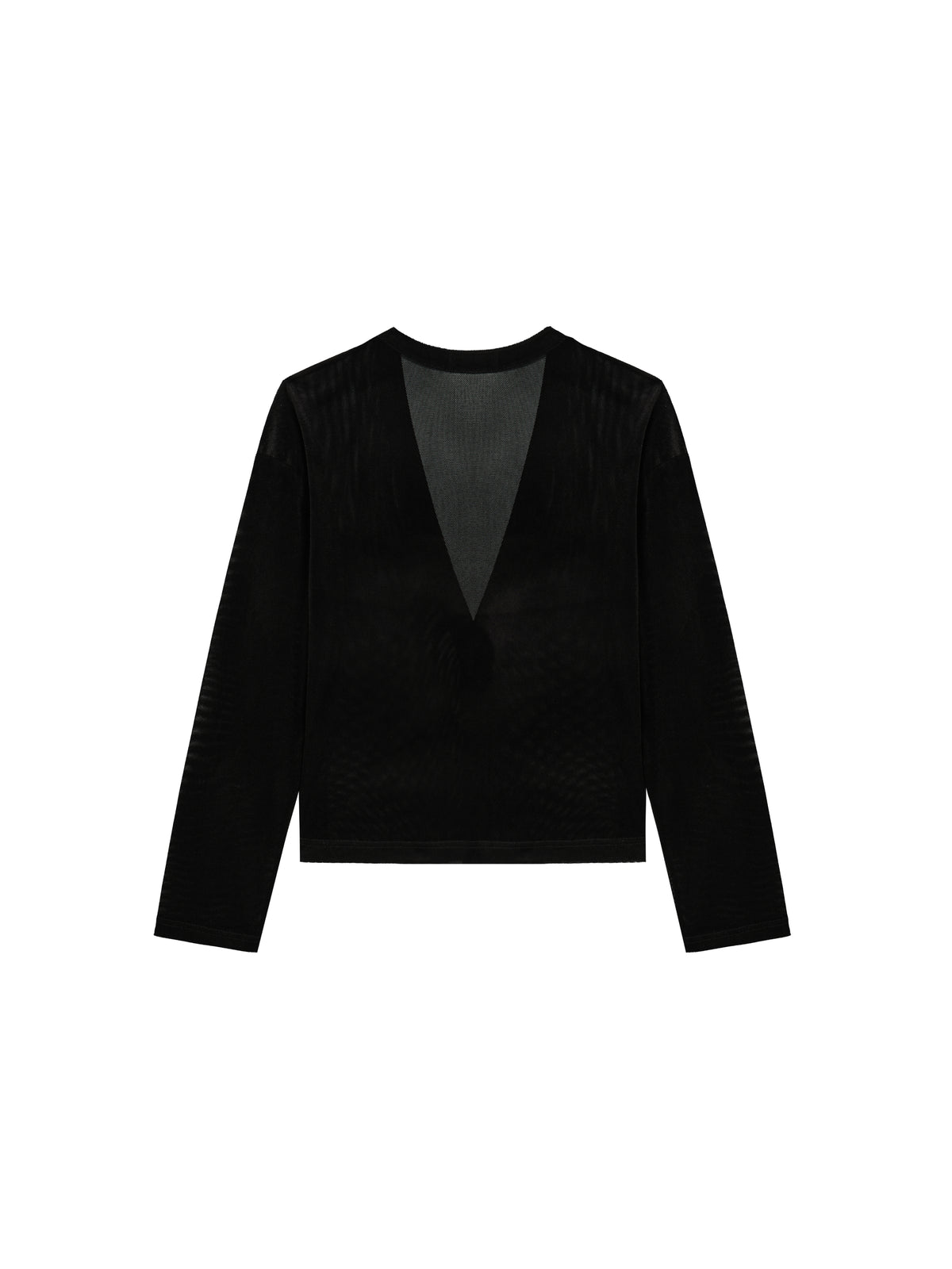 Sheer Velvet Mesh Cardigan back flat product image