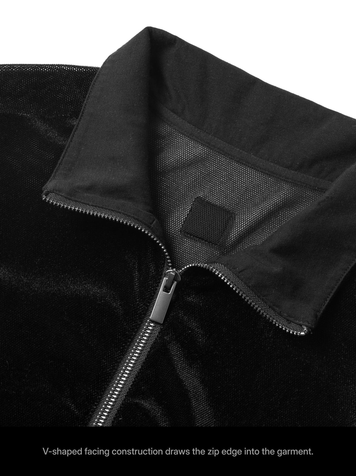 Sheer Velvet Mesh Zip Vest