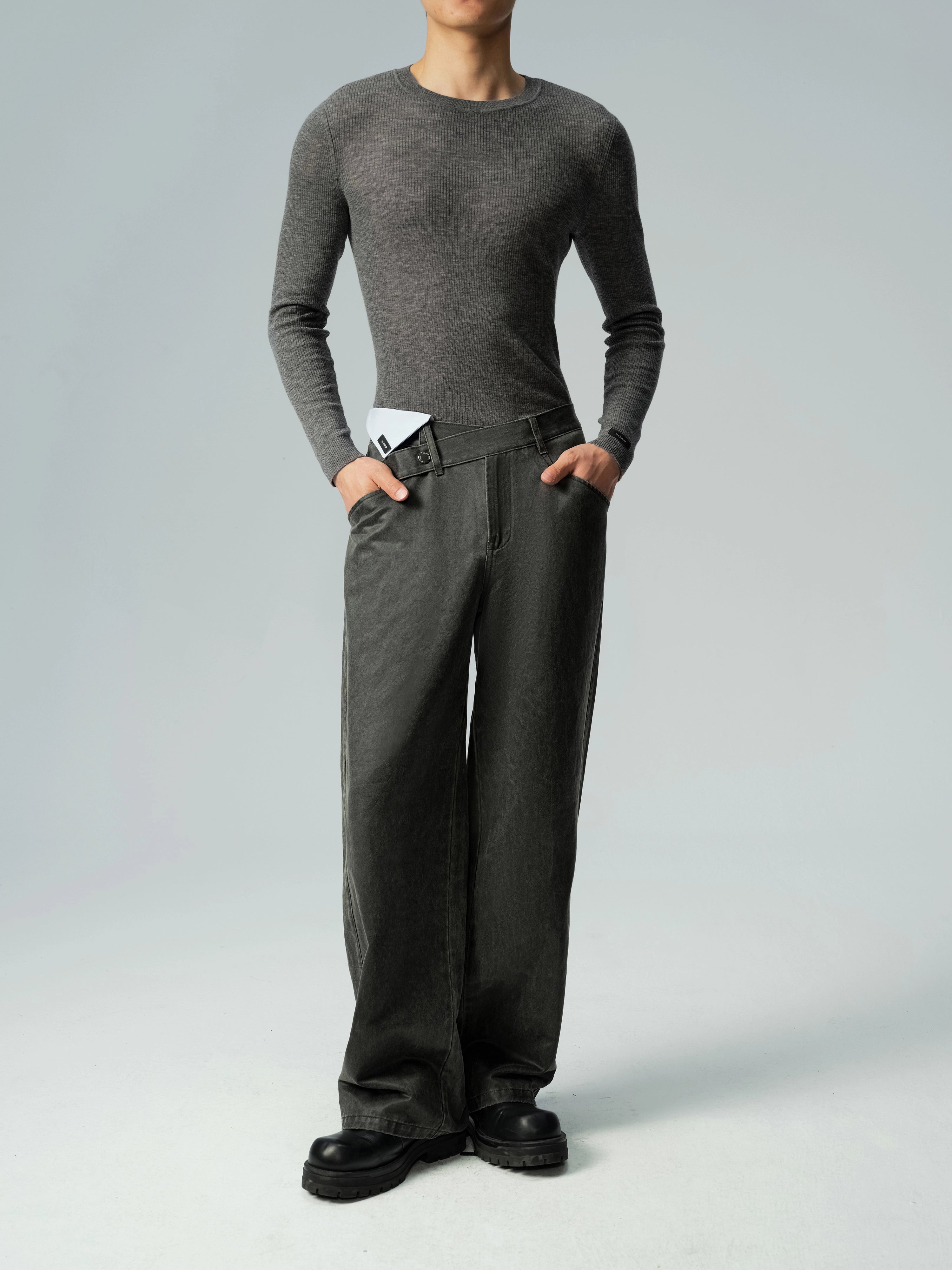 Sheer Wool Sweater & Wool Multi Wear Scarf Set