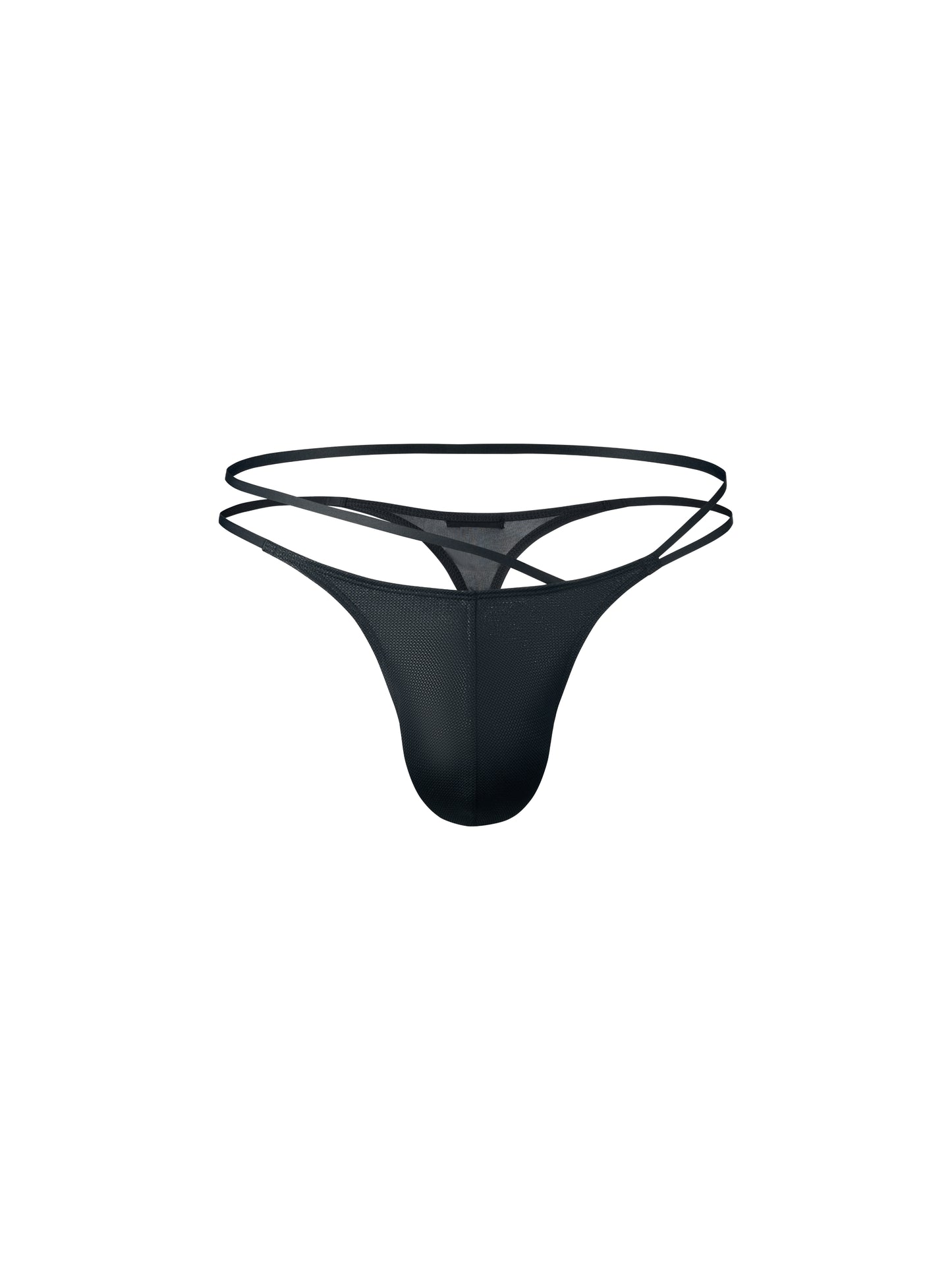 Shimmer Mesh Asymmetric Double-Waist String Thong