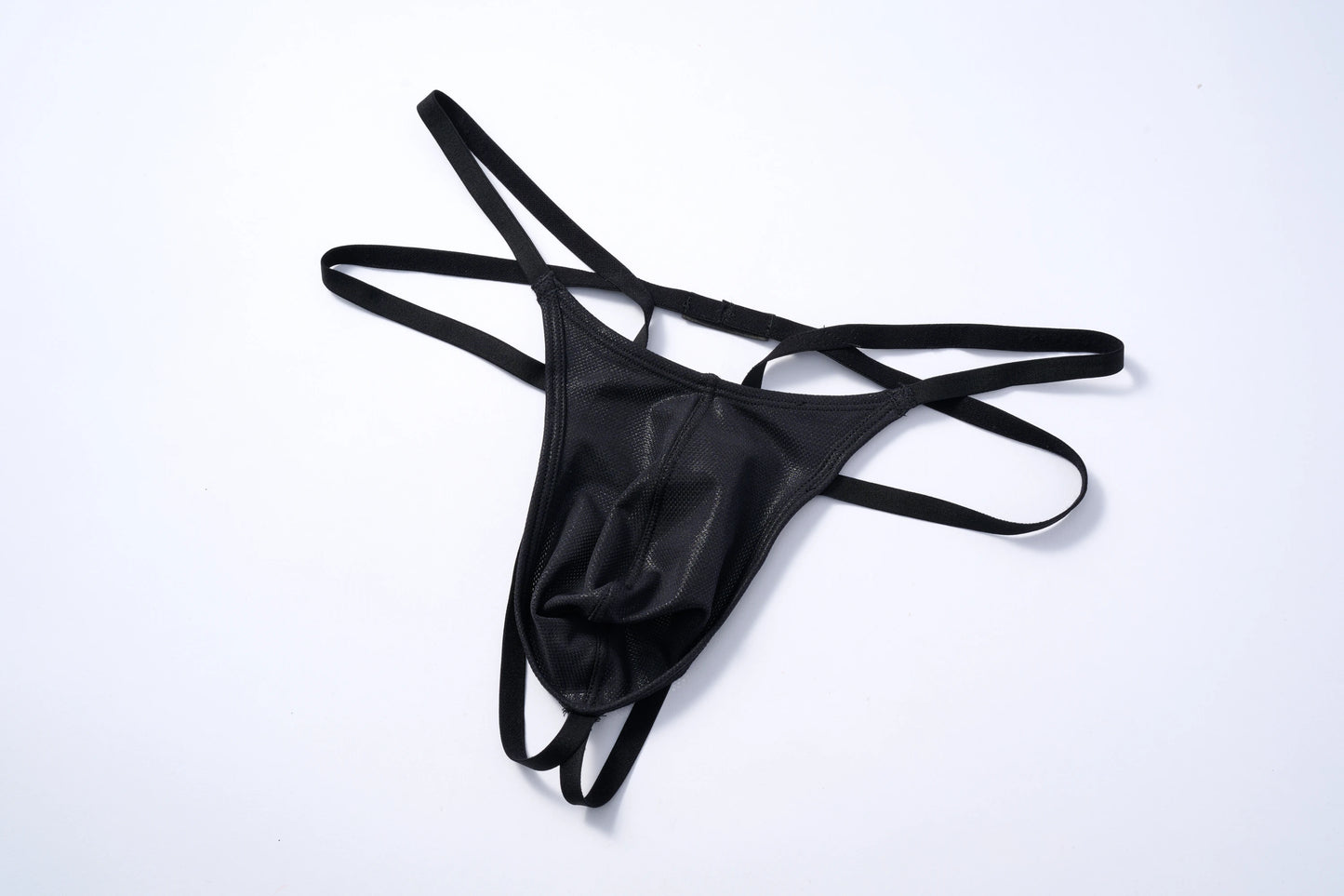 Shimmer Mesh Double Slim-Strap Thong