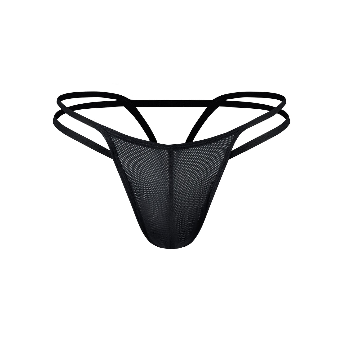Shimmer Mesh Double Slim-Strap Thong