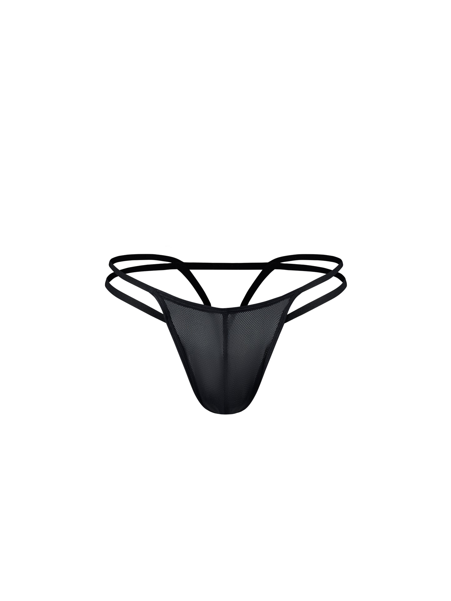 Shimmer Mesh Double Slim-Strap Thong