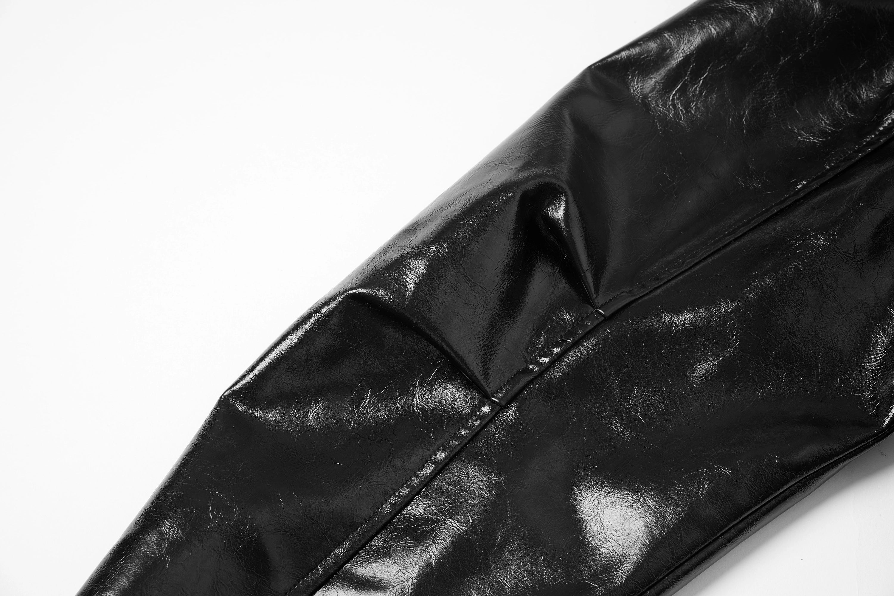 Short Glossy PU Jacket & Mesh Vest Set