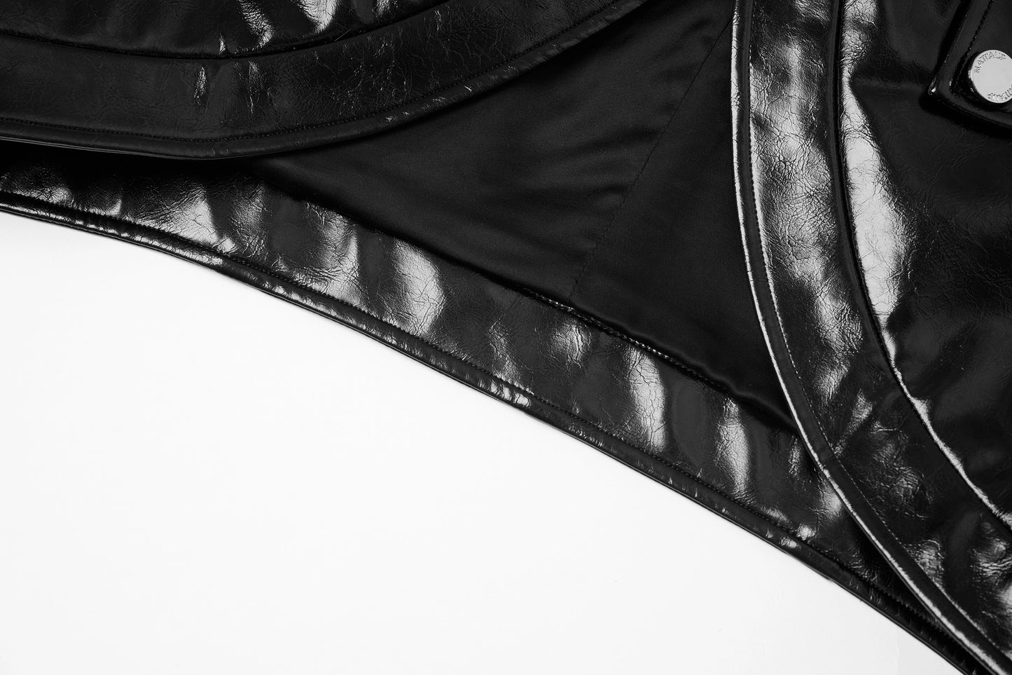 Short Glossy PU Jacket & Mesh Vest Set