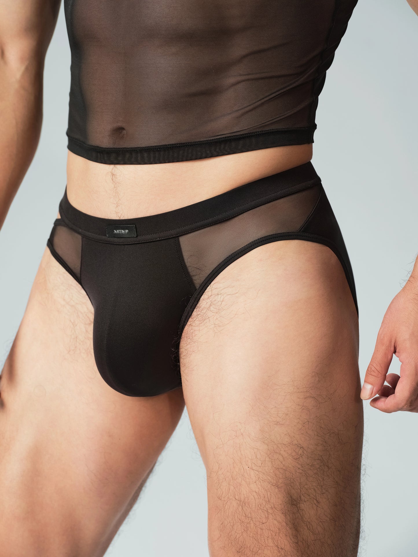 Side Cutout Mesh Brief
