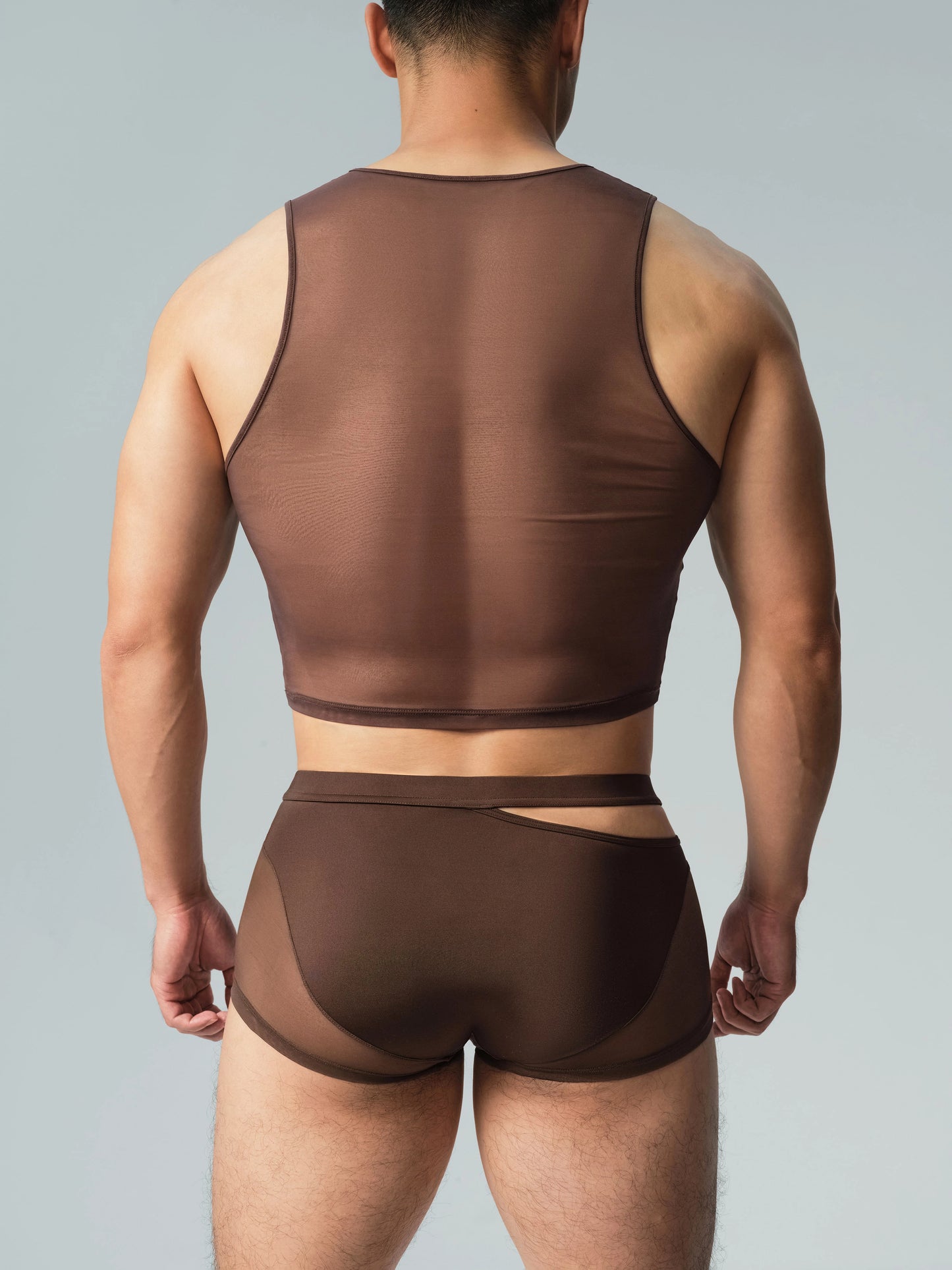 Side Cutout Mesh Trunk & Short Mesh Vest Set