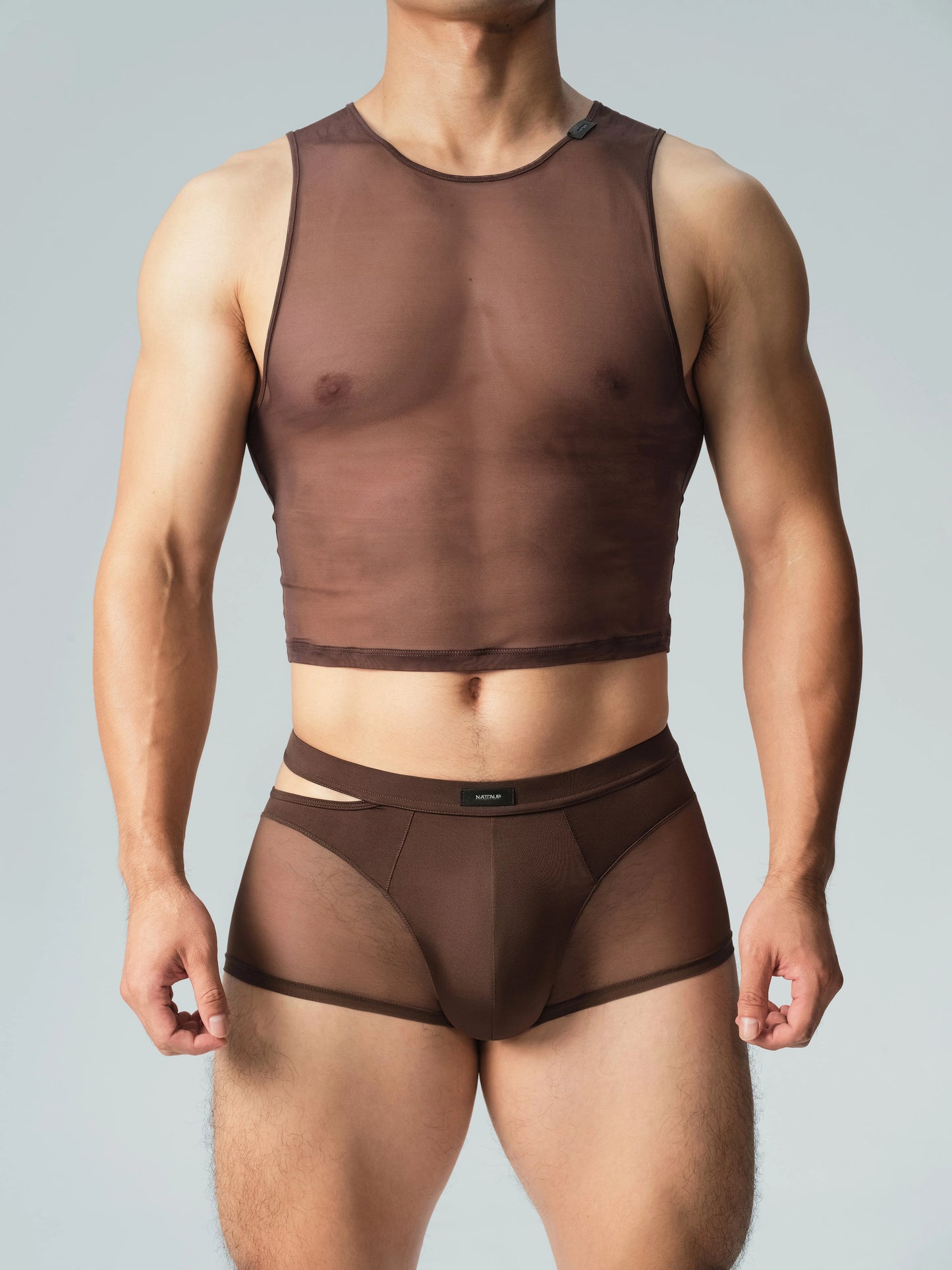 Side Cutout Mesh Trunk & Short Mesh Vest Set