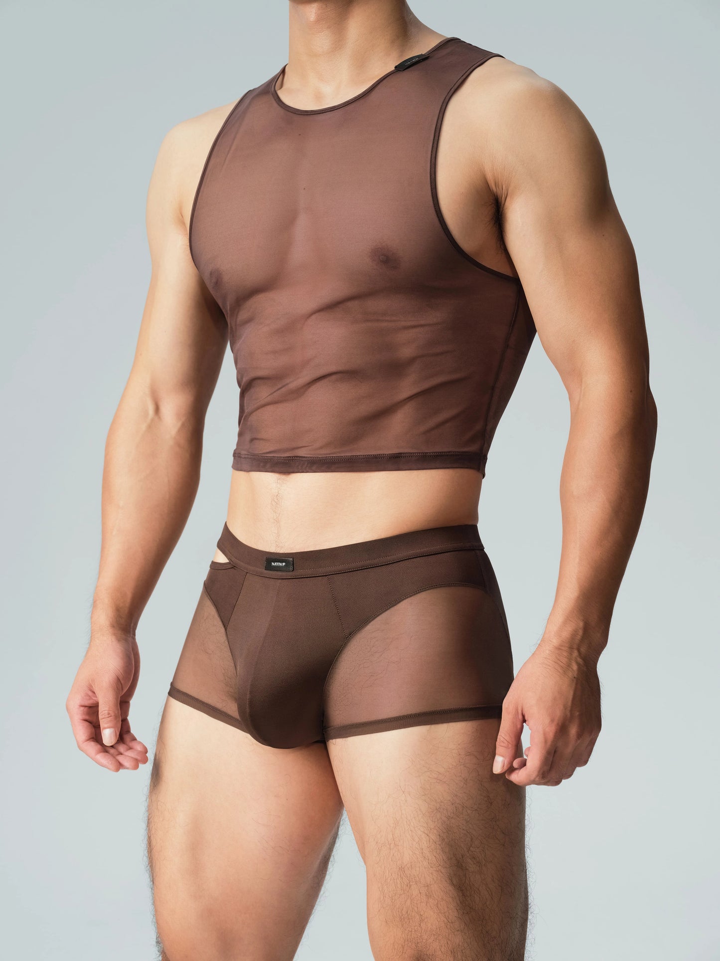 Side Cutout Mesh Trunk & Short Mesh Vest Set