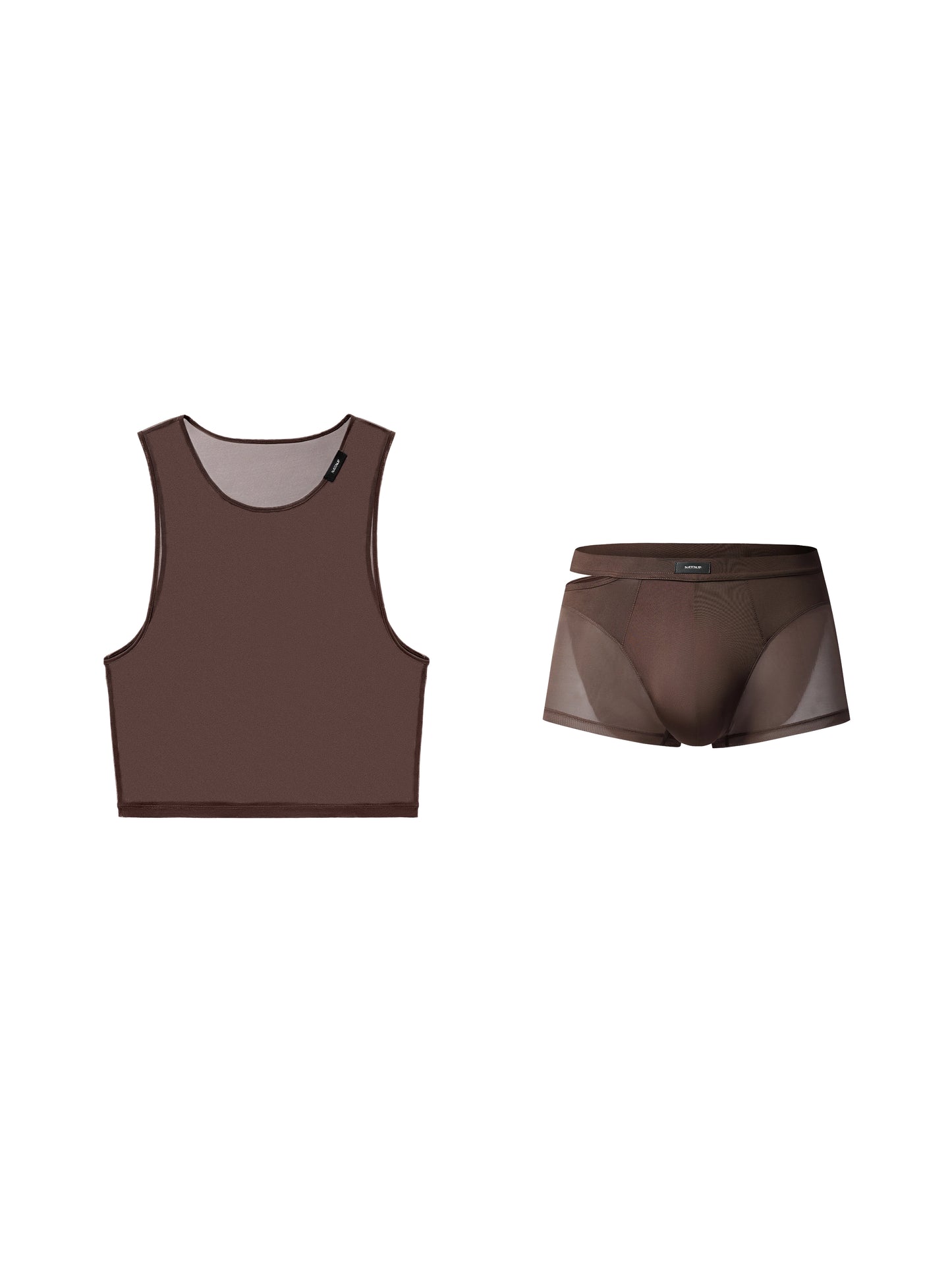 Side Cutout Mesh Trunk & Short Mesh Vest Set