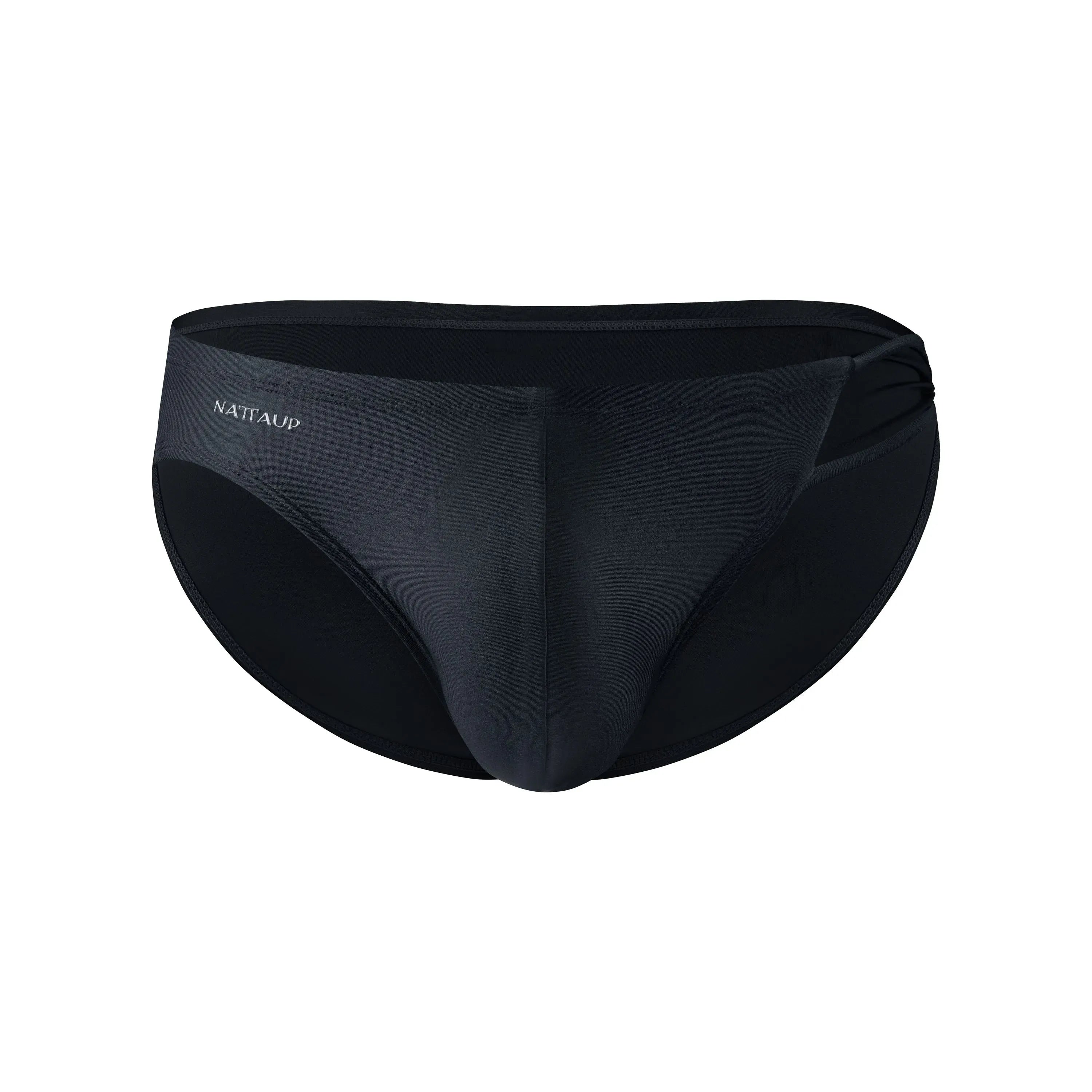 Side Drawstring Swim Brief (Midnight Black)