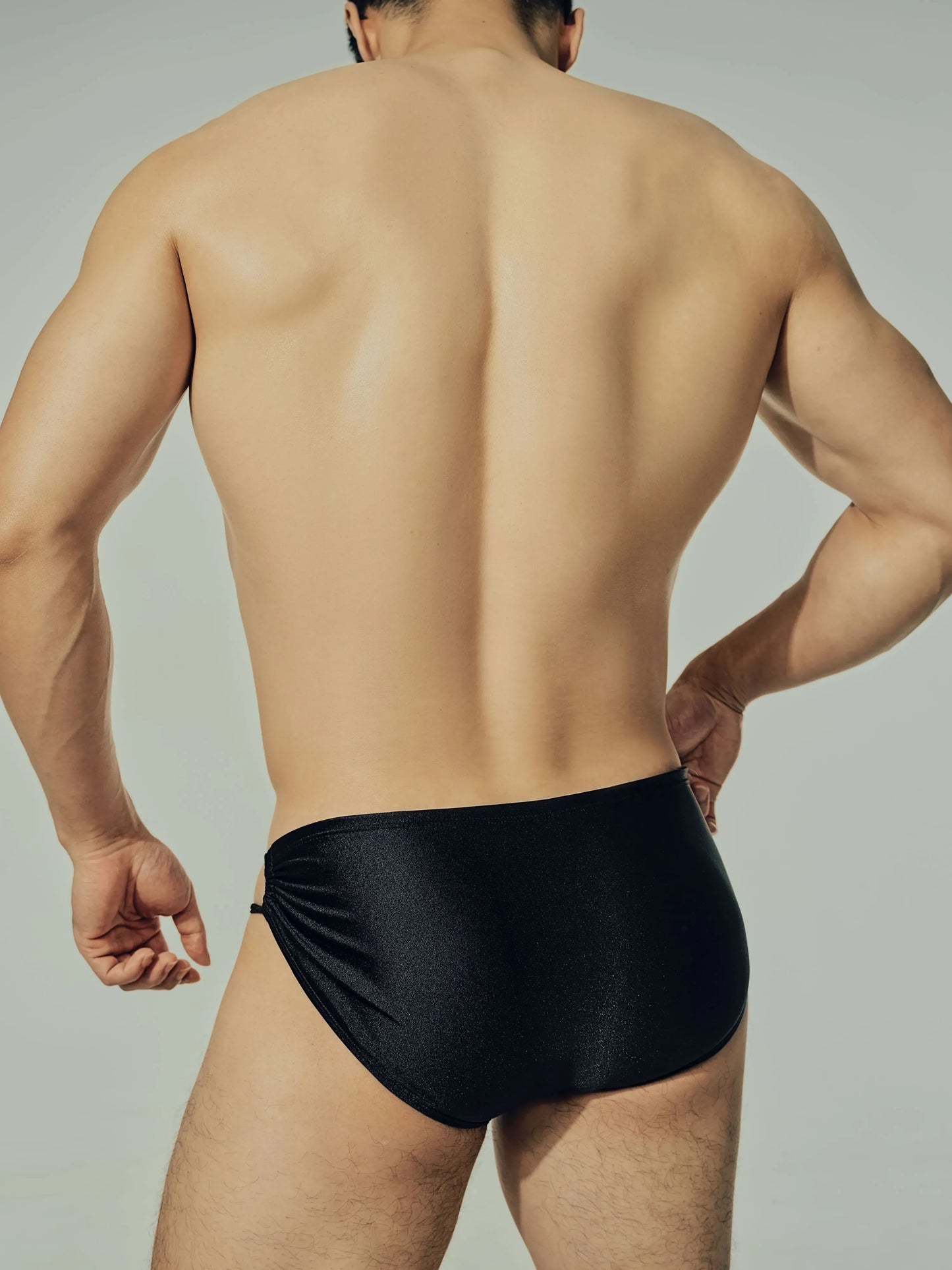 Side Drawstring Swim Brief (Midnight Black)