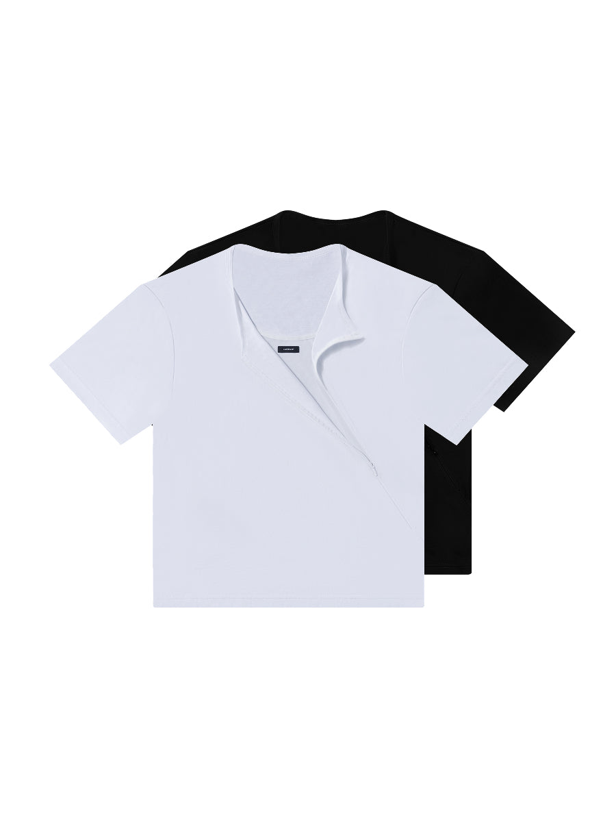 Side-Zip T-Shirt Bundle (B&W)