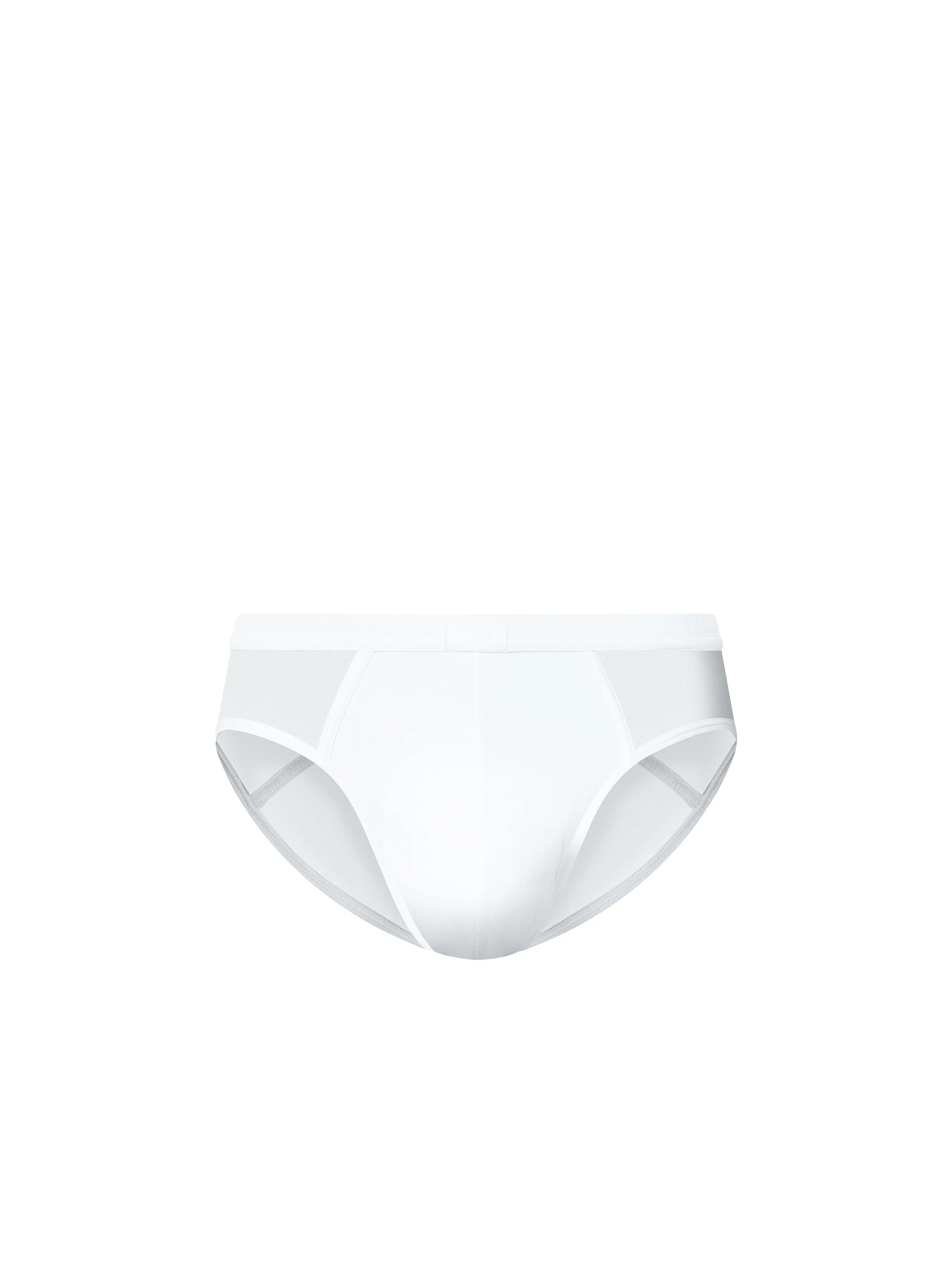 Sleep Mesh-Panel Brief (White)