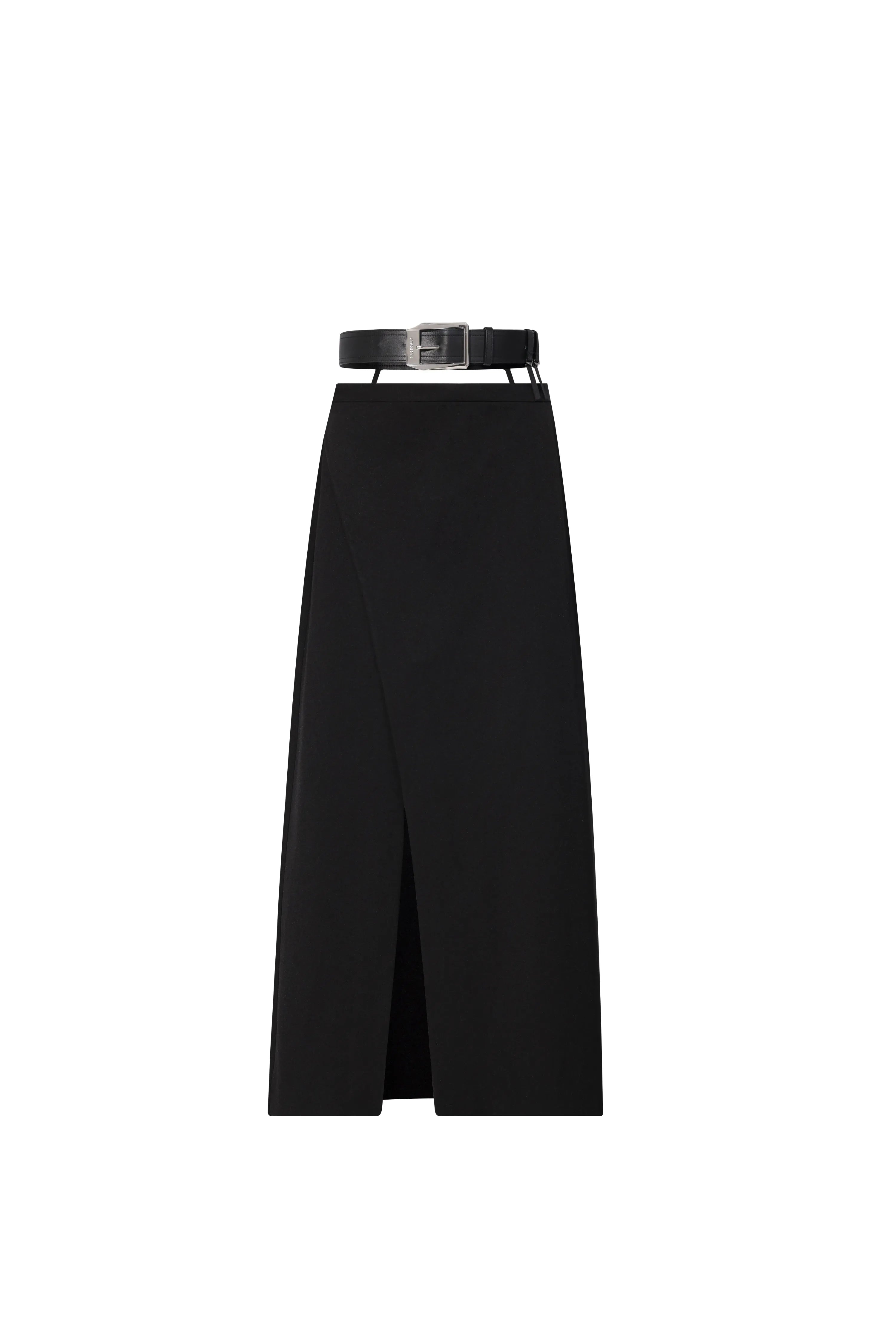 Slit Maxi Skirt & Belt
