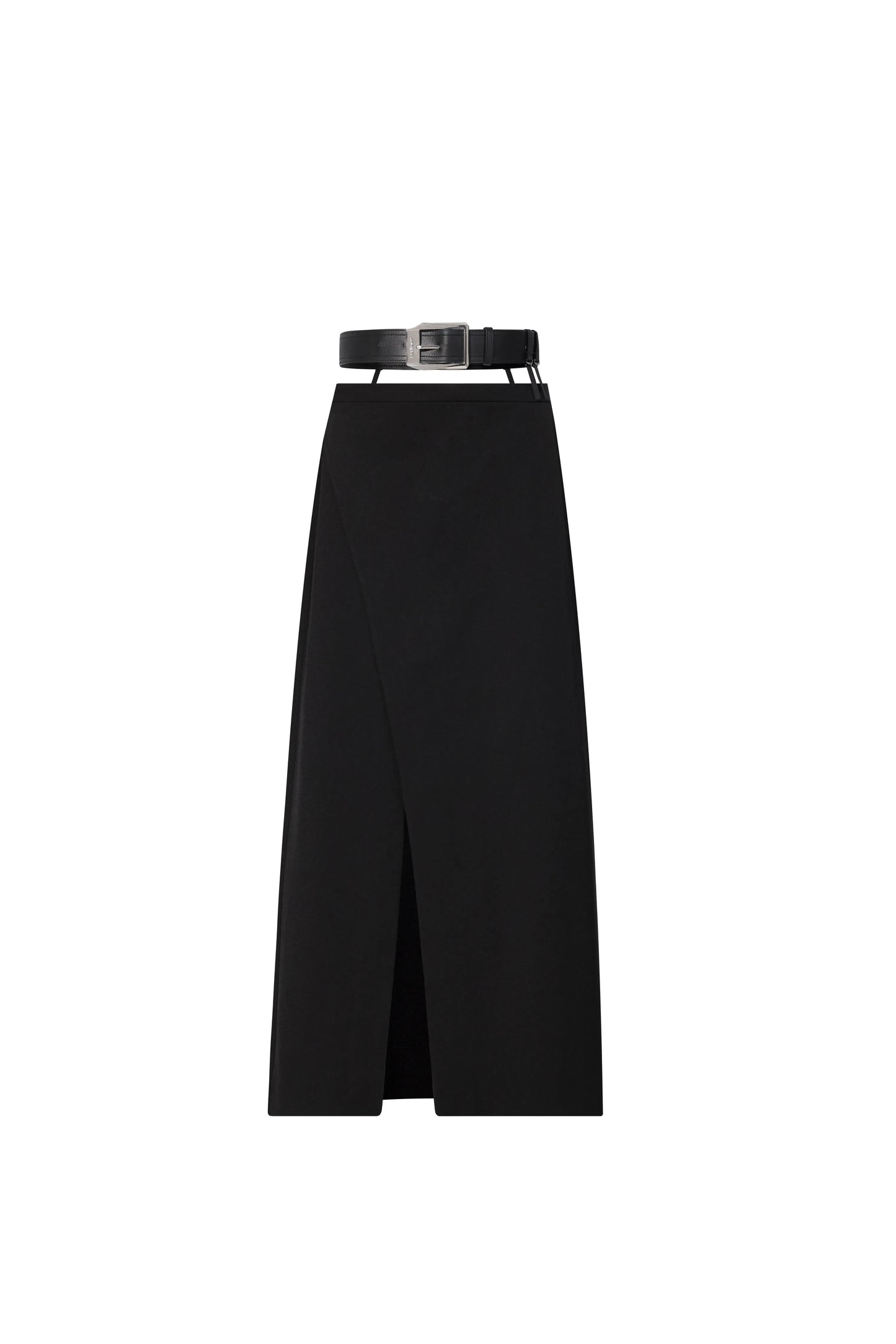 Slit Maxi Skirt & Belt