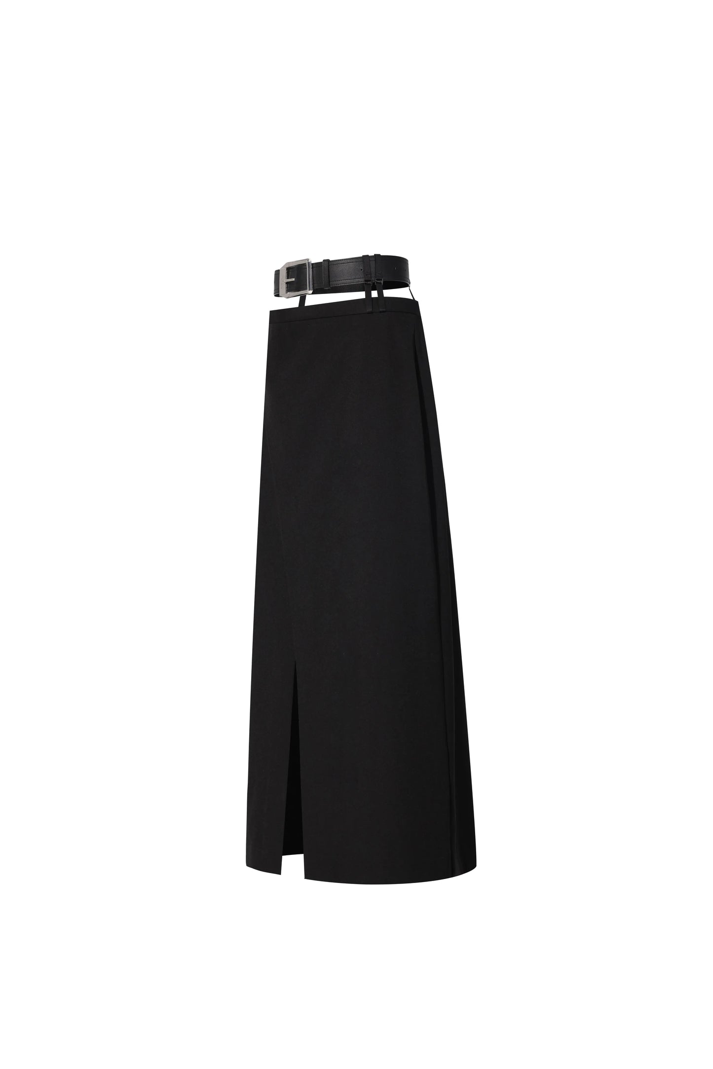 Slit Maxi Skirt & Belt