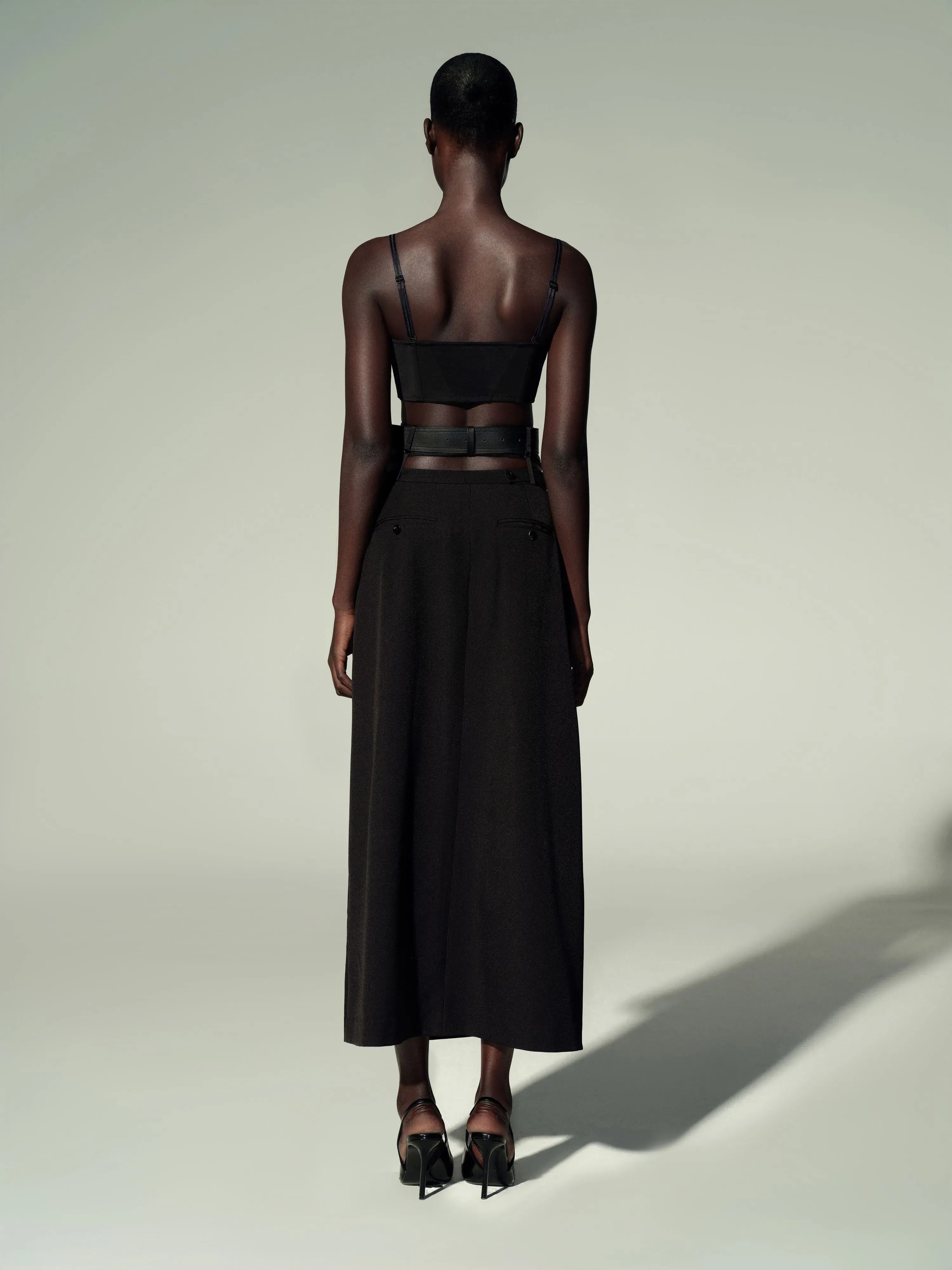 Slit Maxi Skirt & Belt