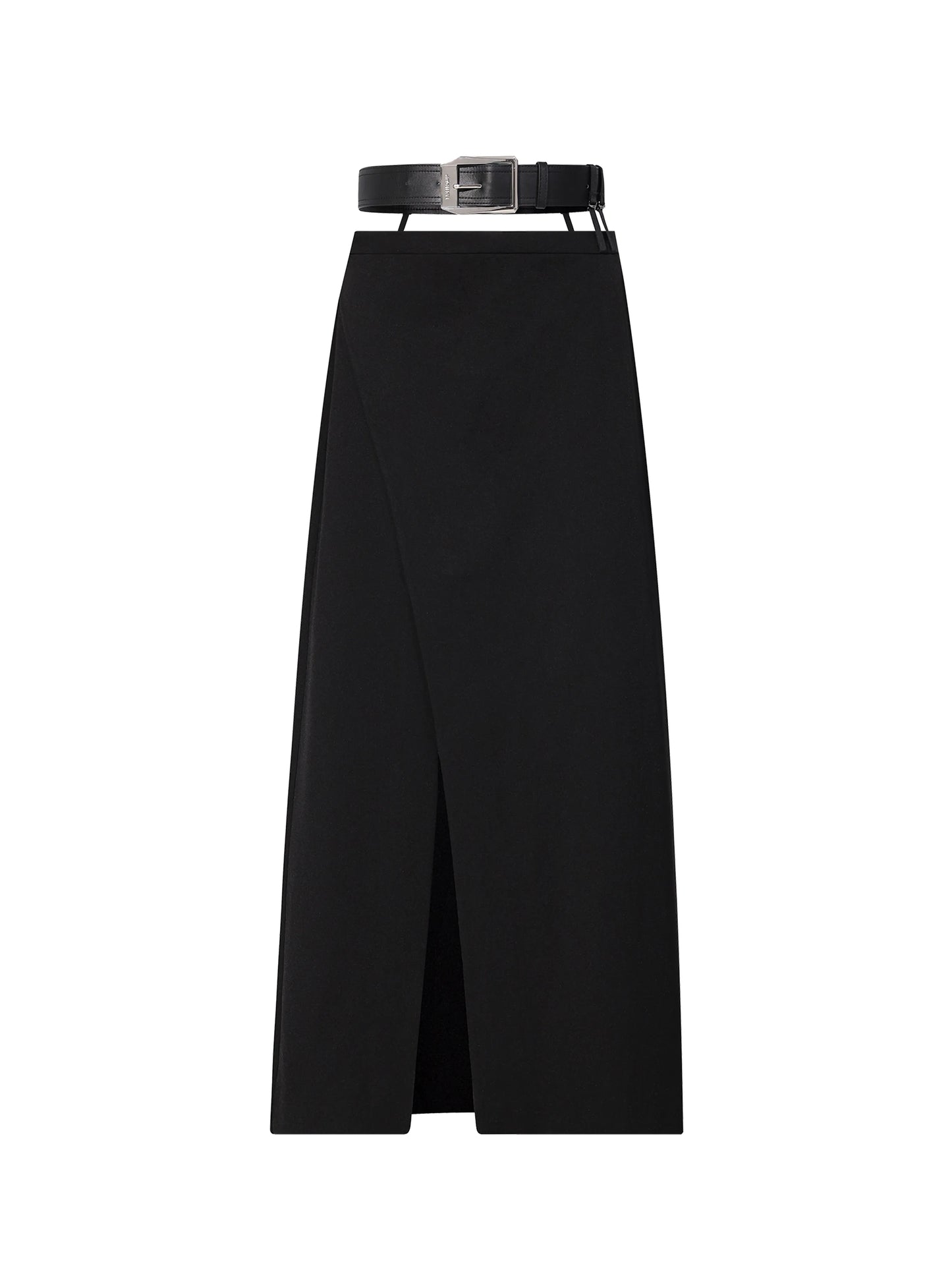 Slit Maxi Skirt & Belt
