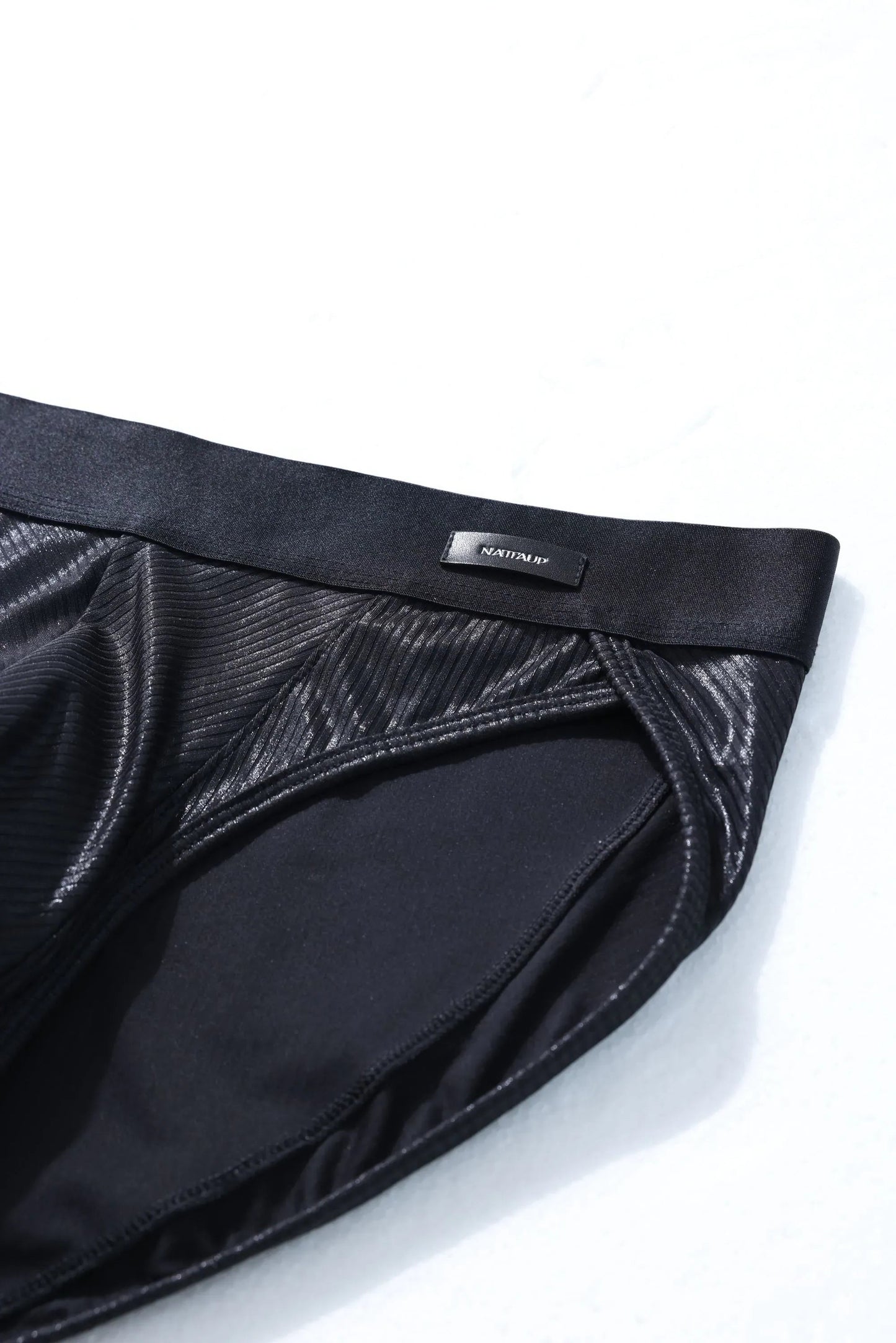 Sparkling Ribbed High-Cut Brief (Black)