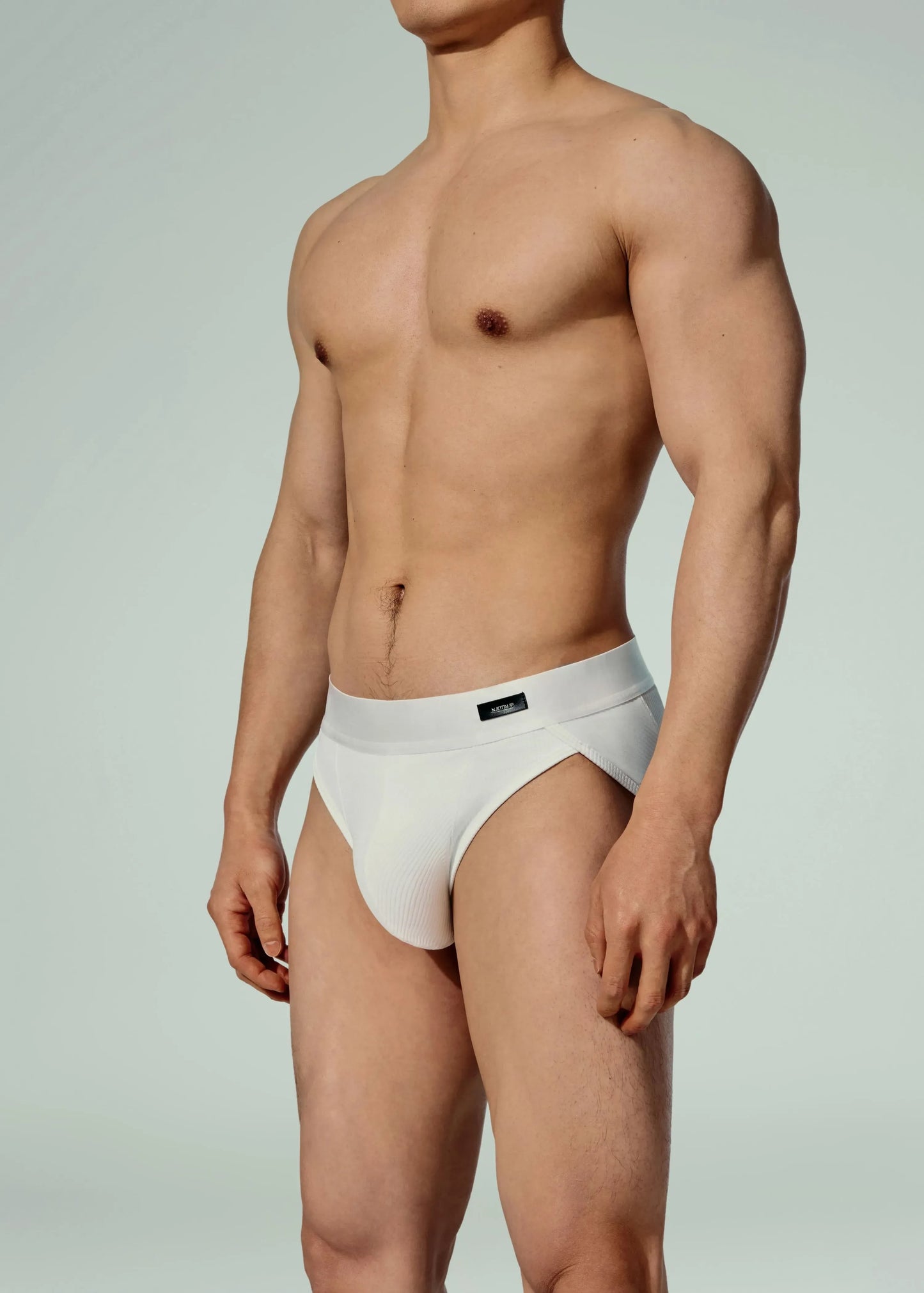 Sparkling Ribbed High-Cut Brief (White)