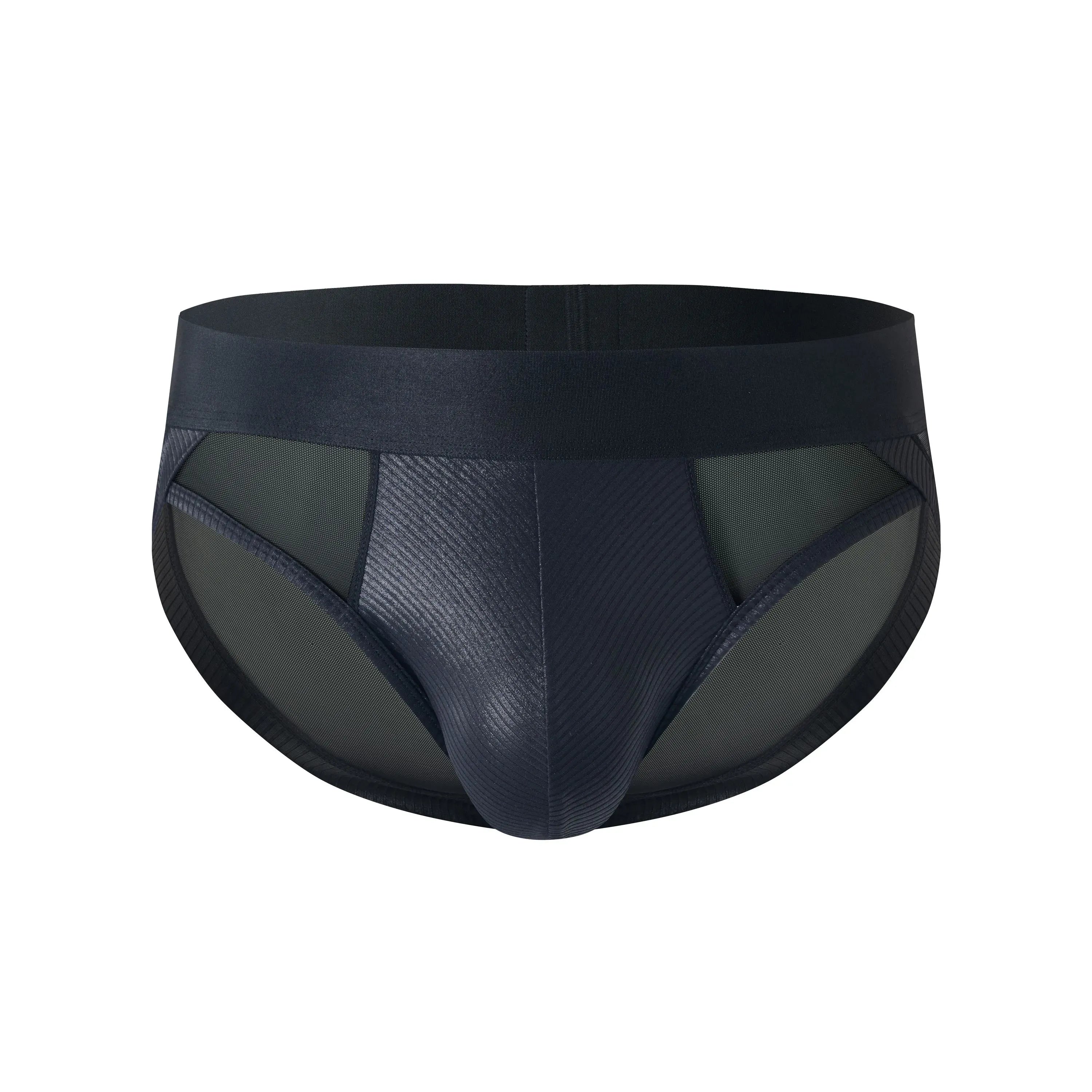 Sparkling-Ribbed Mesh Brief