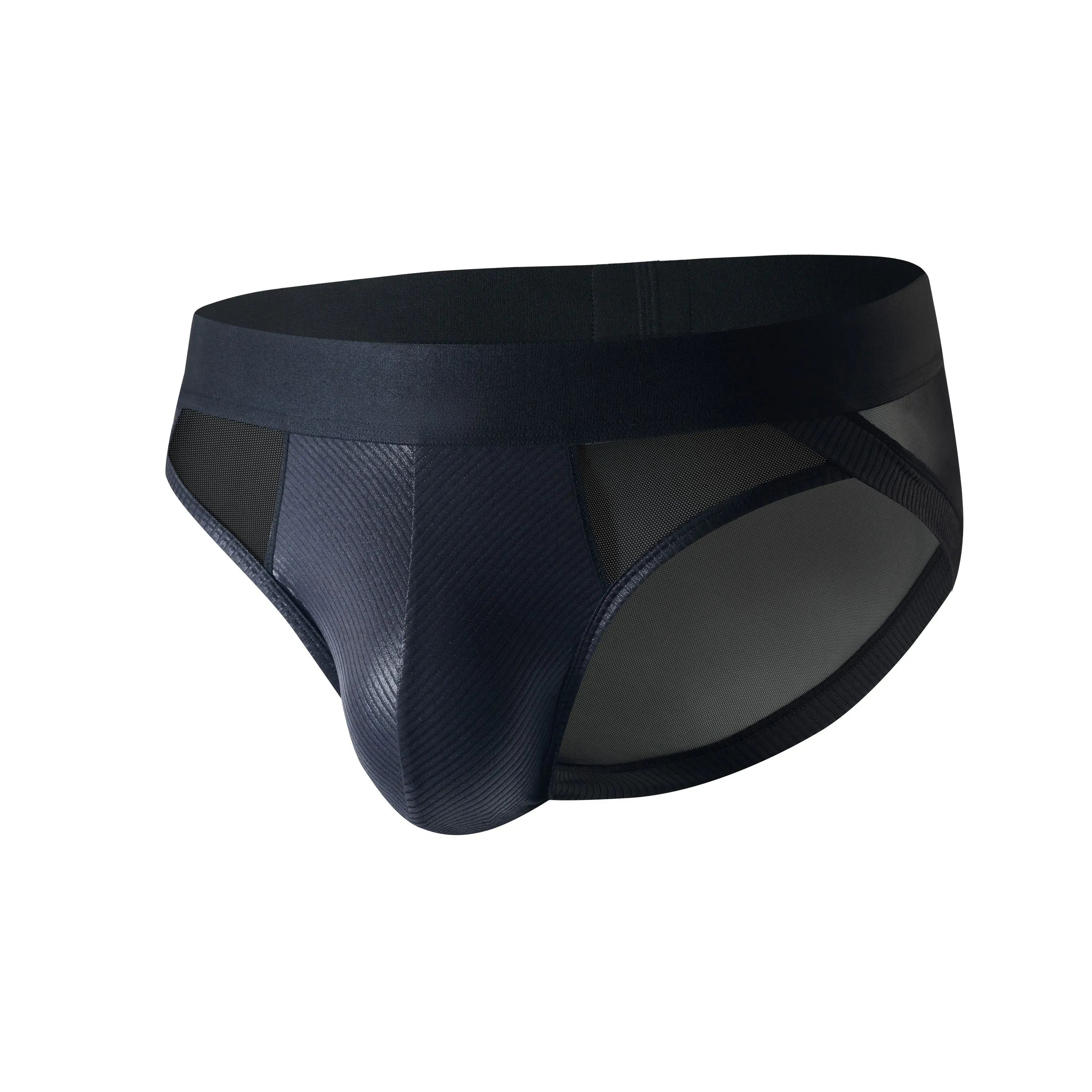 Sparkling-Ribbed Mesh Brief