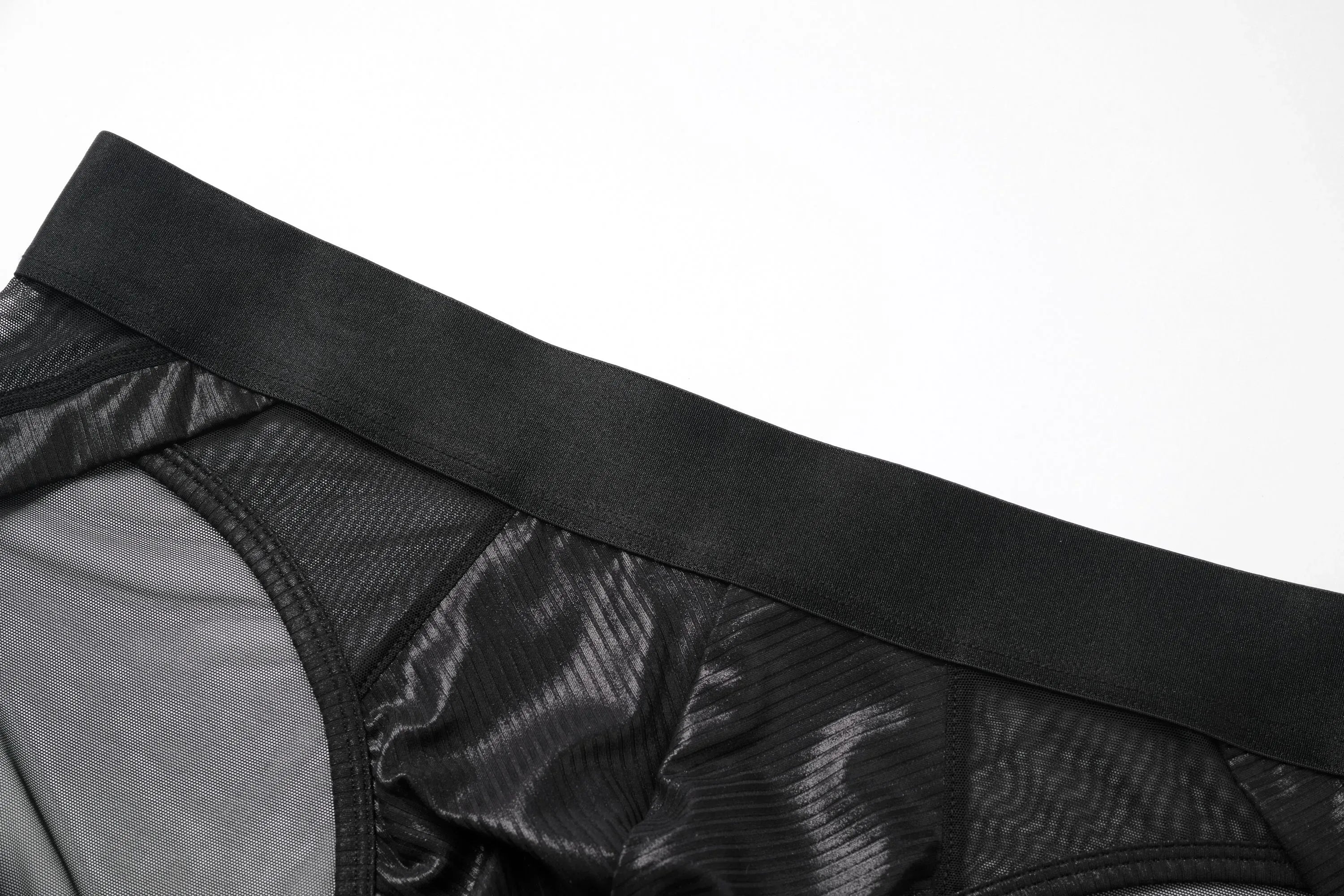 Sparkling-Ribbed Mesh Brief