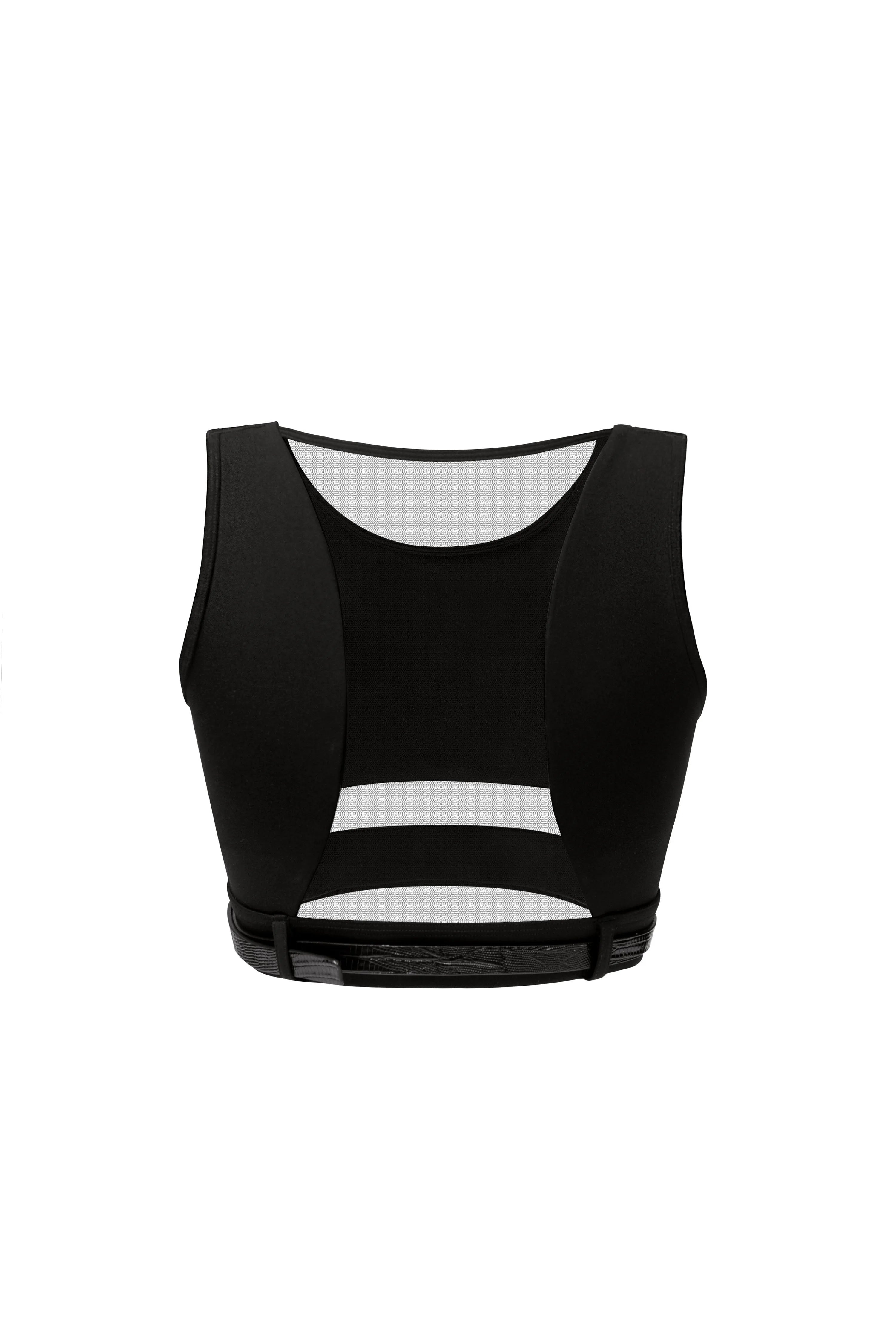 Sports Bra & Lizard Pattern Belt