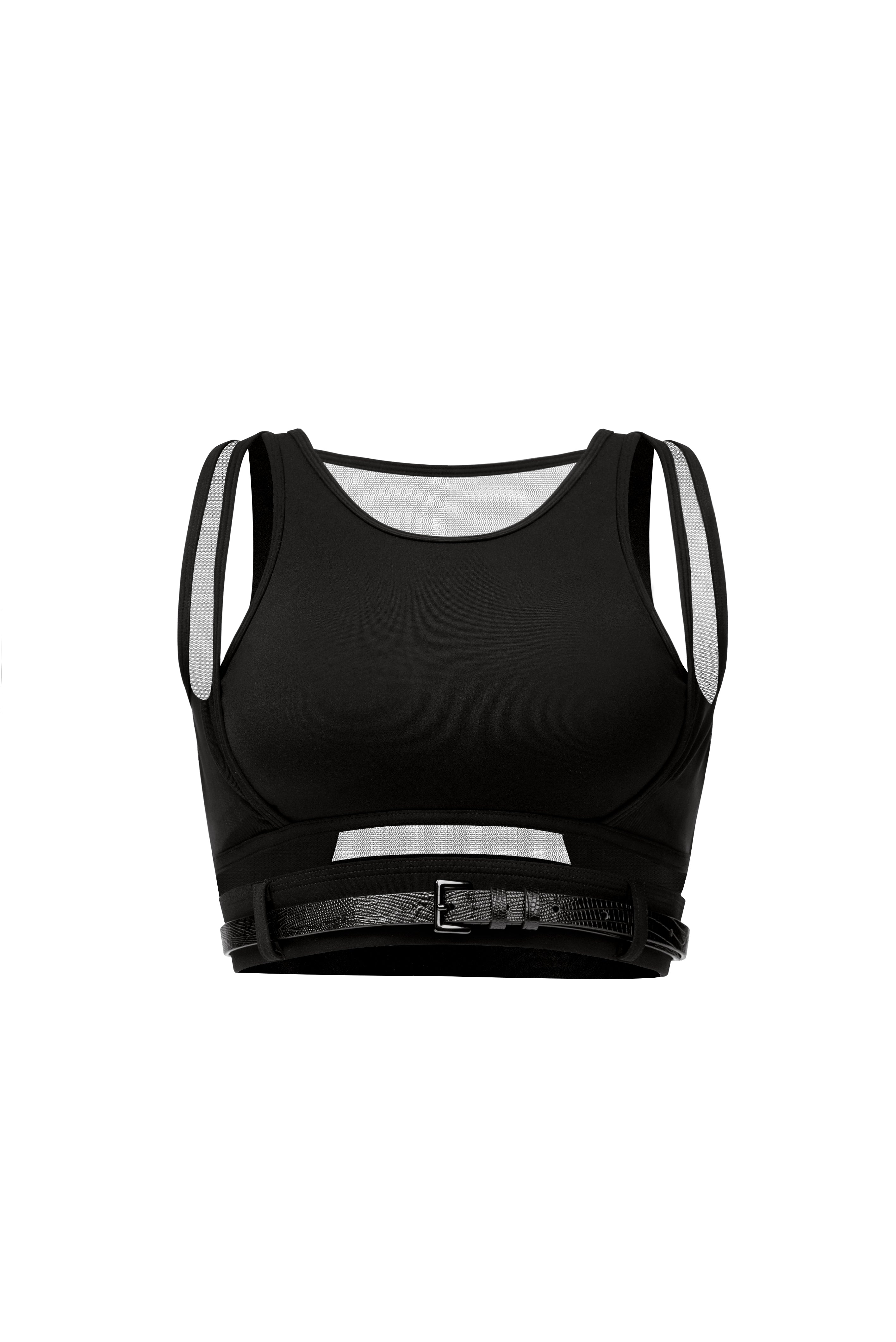 Sports Bra & Lizard Pattern Belt